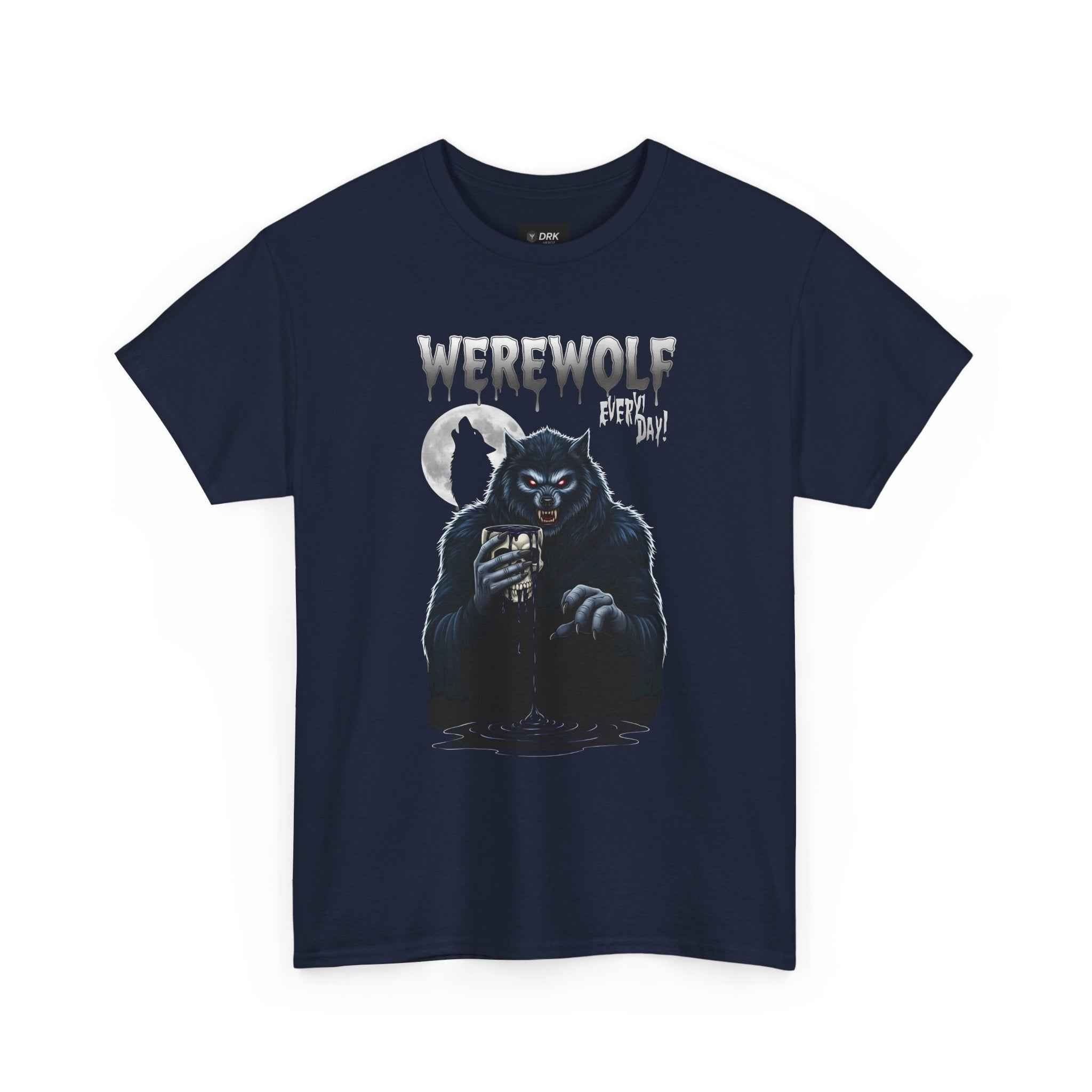 Howling Werewolf Heavy Cotton Tee: Spooky Halloween Costume Top