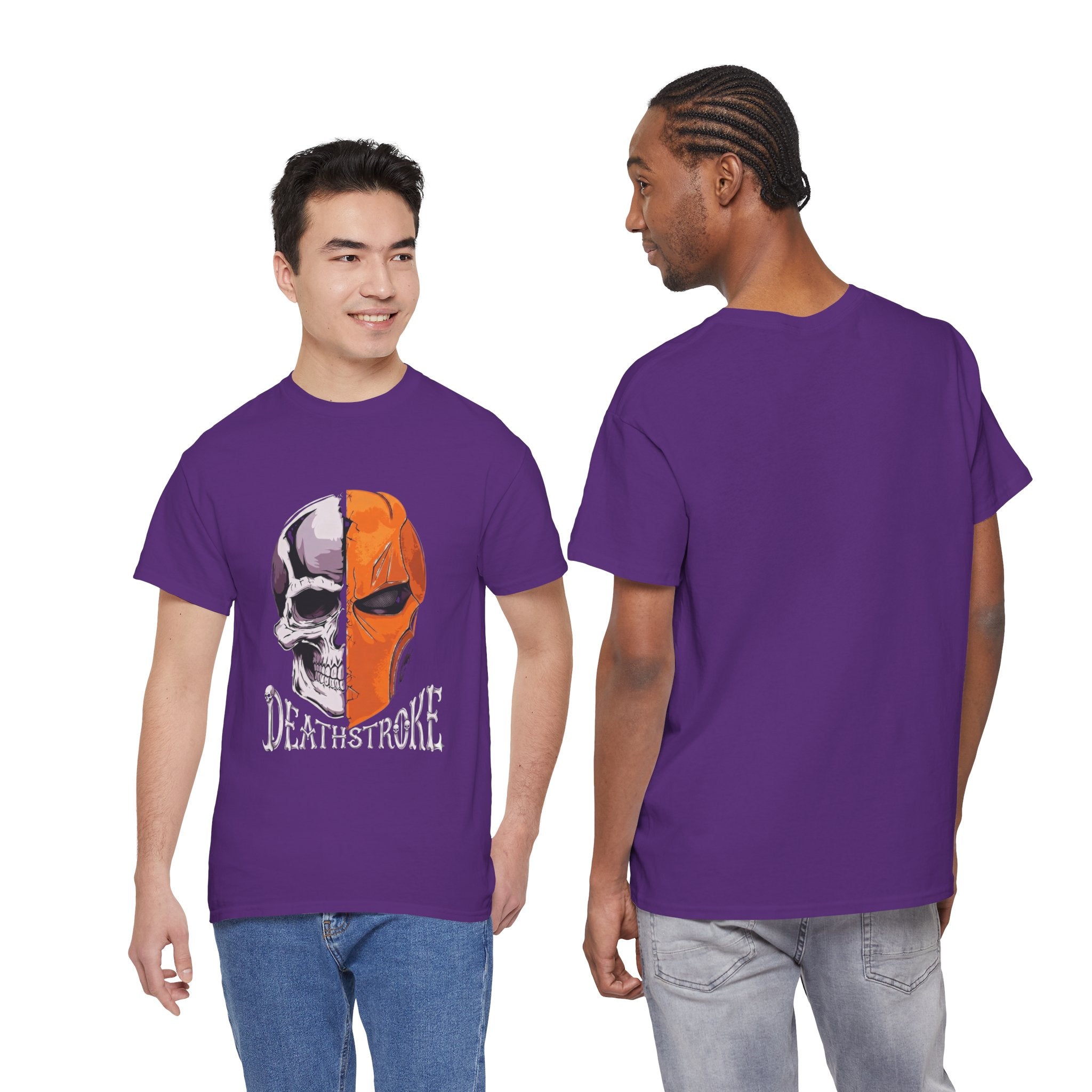 DC Deathstroke Skull Graphic T-Shirt — Slade Wilson Half-Mask Tee