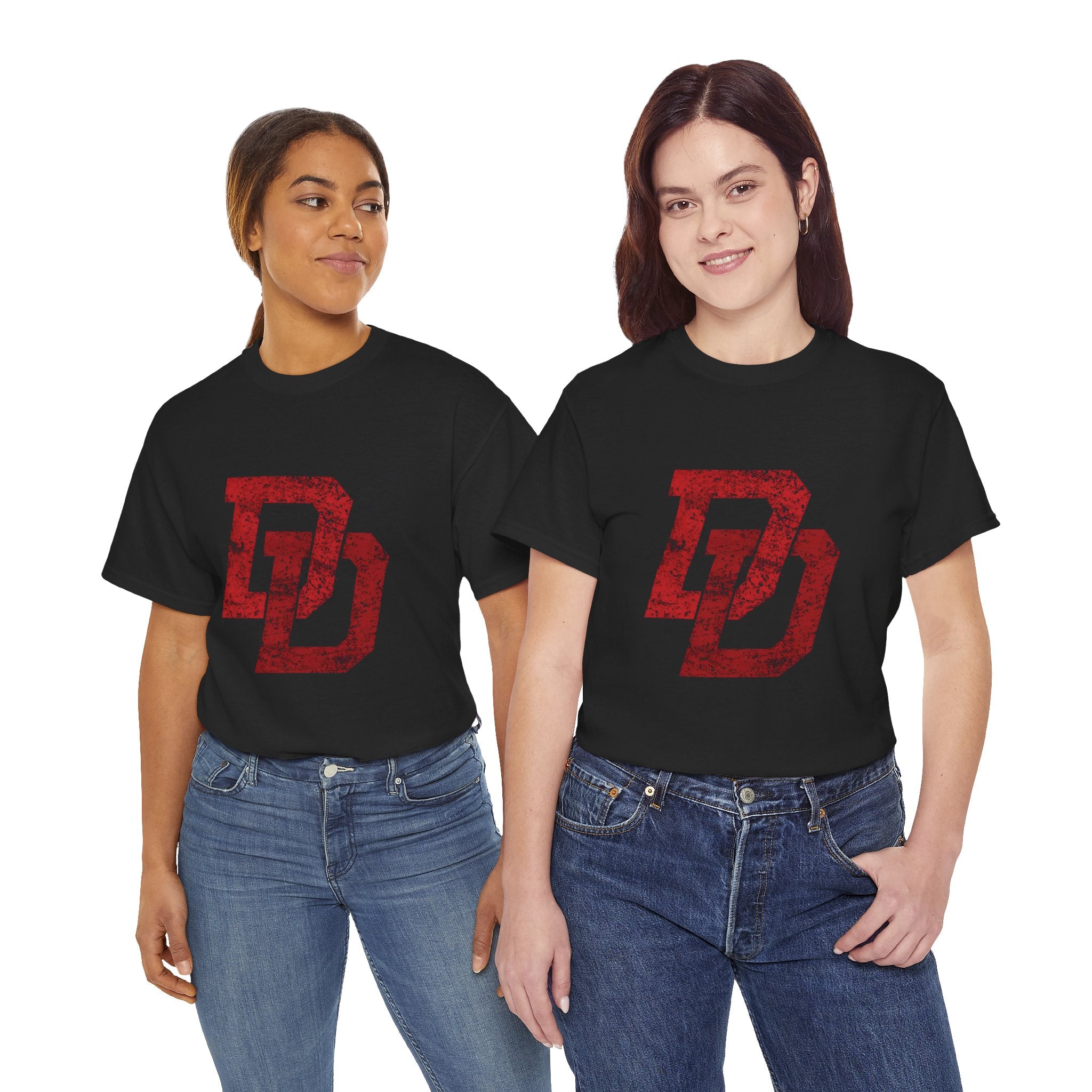 Marvel Daredevil movie Logo T‑Shirt — Distressed DD Superhero  unisex Tee
