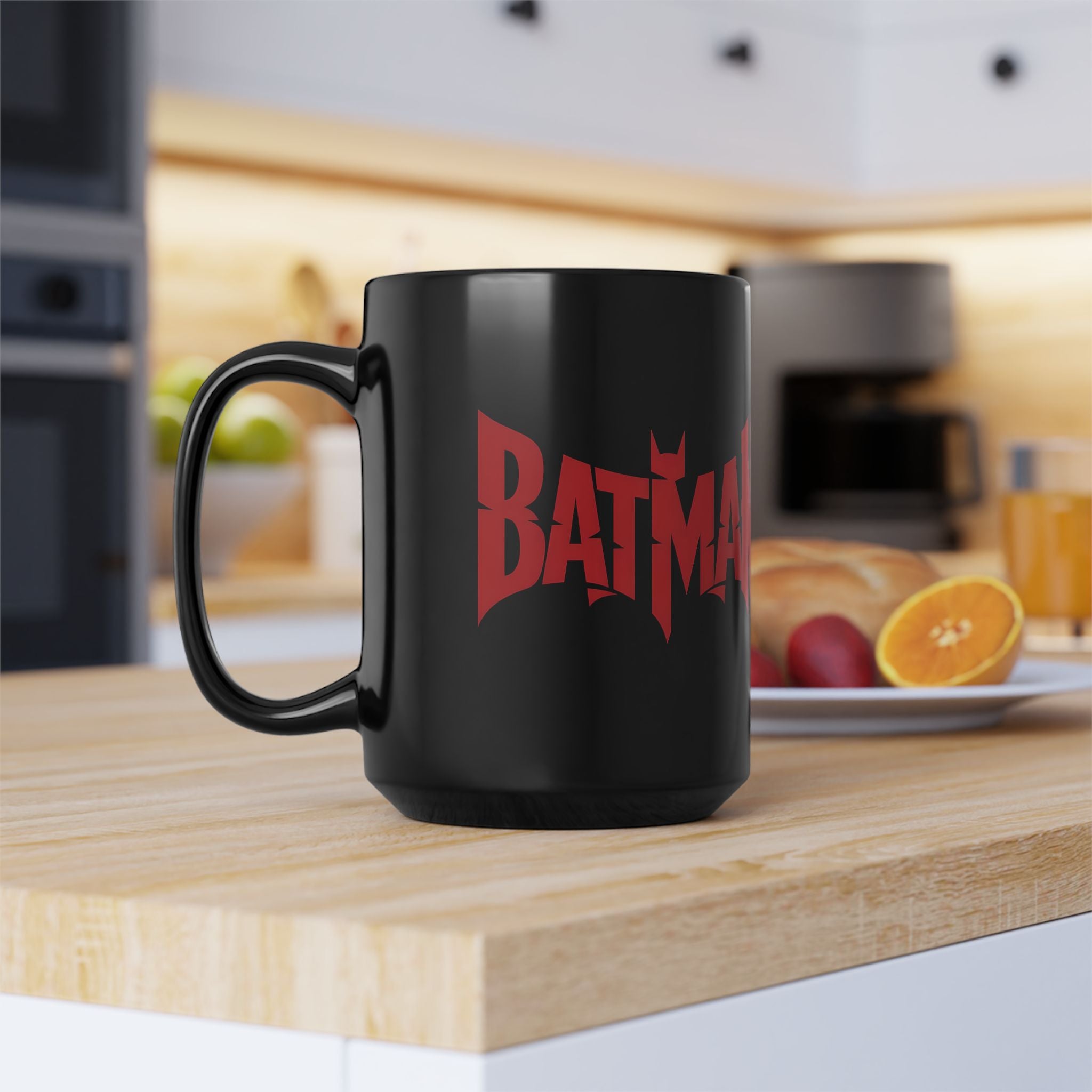 Batman Movie 2022 Red Logo Black Mug — 11oz & 15oz Ceramic Coffee Cup