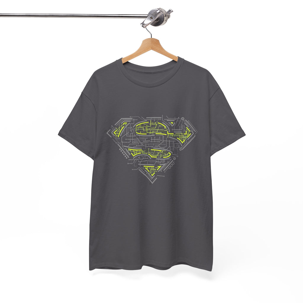 Superman Tech Shield T-Shirt — Futuristic Man of Steel Fanart Logo Tee