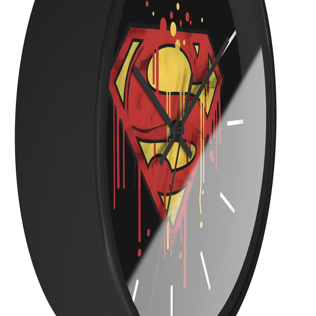 Superman Bleeding Logo Wall Clock — DC Clark Kent Home Decor