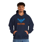 Nightwing Logo Hoodie — Dick Grayson Blue Bat Graphic Pullover
