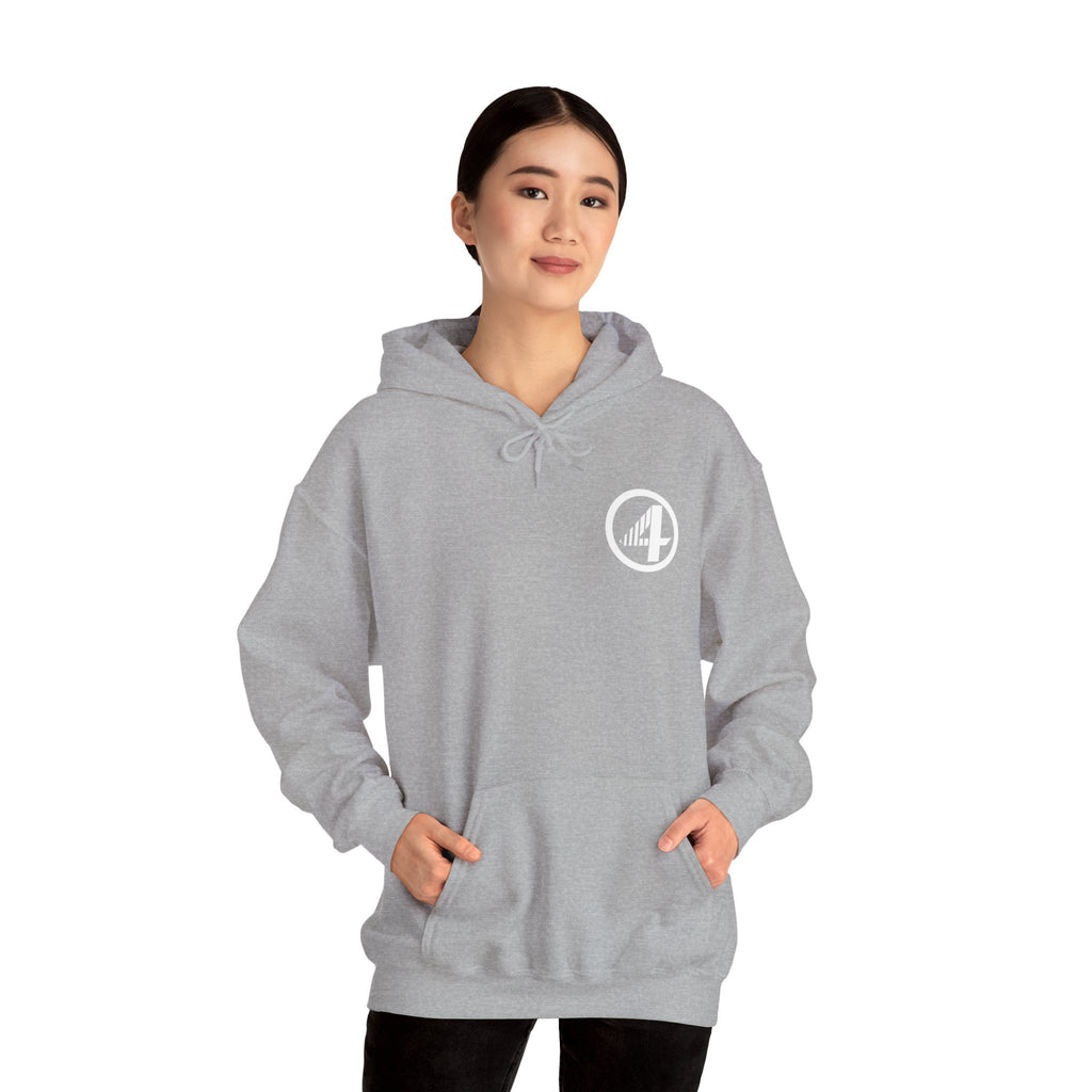 Fantastic Four Retro Logo Hoodie — Minimalist Vintage Comic Pullover