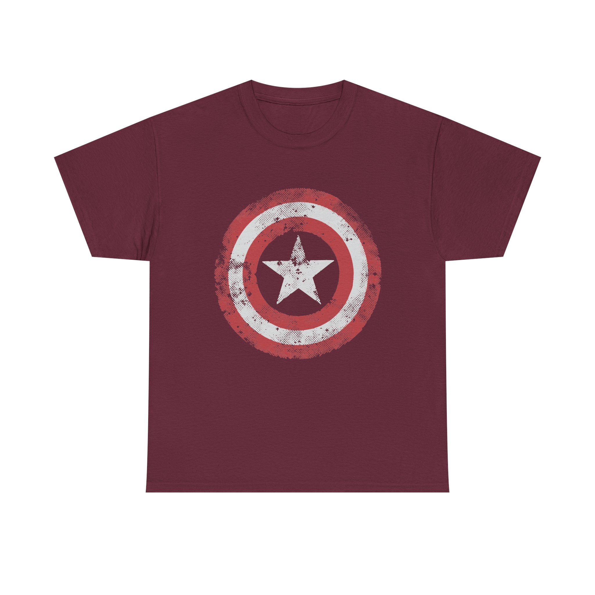 Vintage Captain America Shield Star T-Shirt - Unisex Distressed Avengers Tee