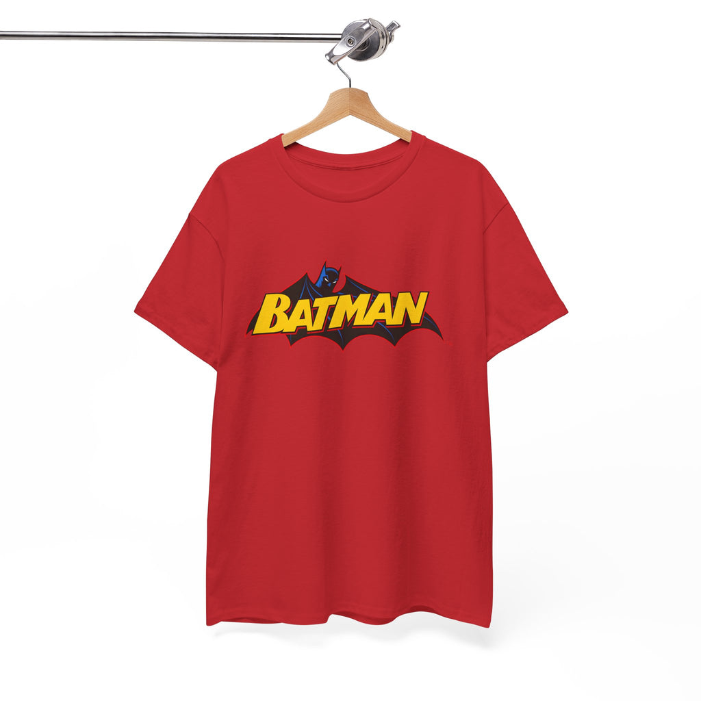 Batman  DC Comics inspired Logo T‑Shirt — Retro Yellow & Red Batman Emblem Tee