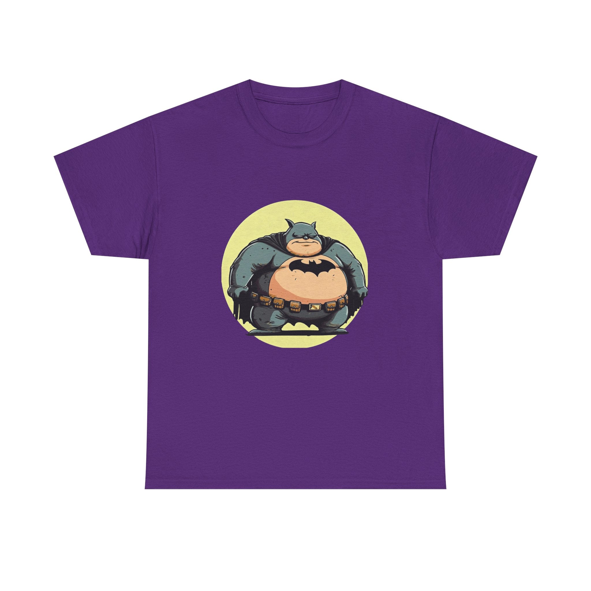 Funny Chubby Bat Hero T‑Shirt — Cute Fat Batman Parody Tee