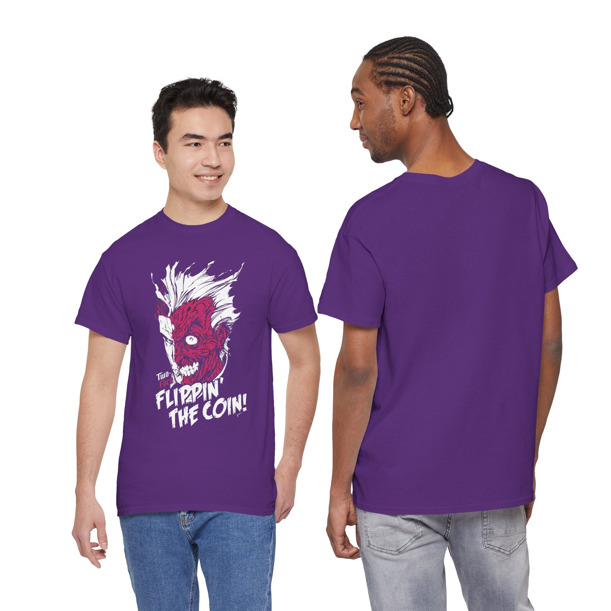 DC Comics Two-Face (Harvey Dent) “Flippin’ The Coin” Tee – Dark Gotham Villain T-Shirt