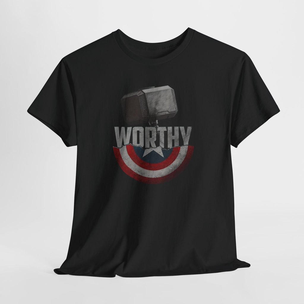 Worthy Captain America Tee — 'WORTHY' Mjolnir Wielder T-Shirt