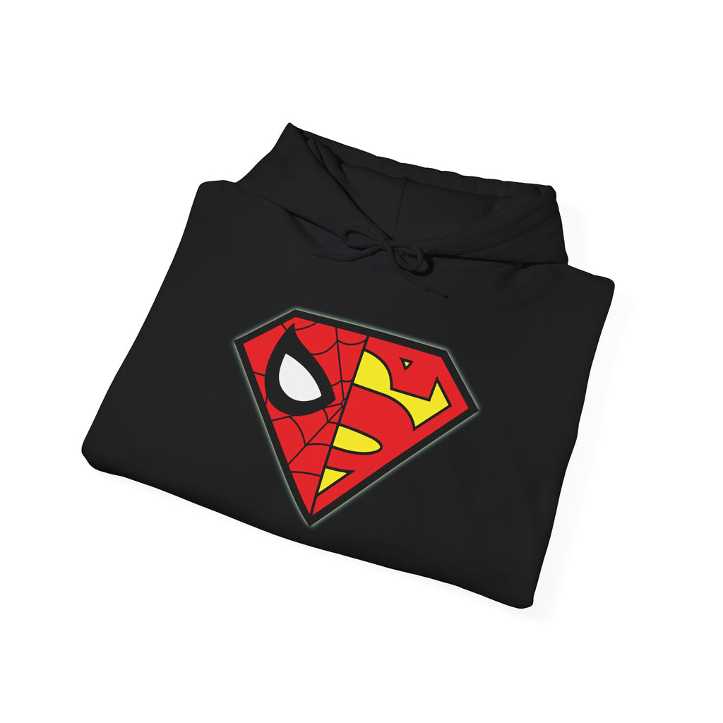 Spider-Man x Superman Logo Hoodie — Superhero Mashup Pullover