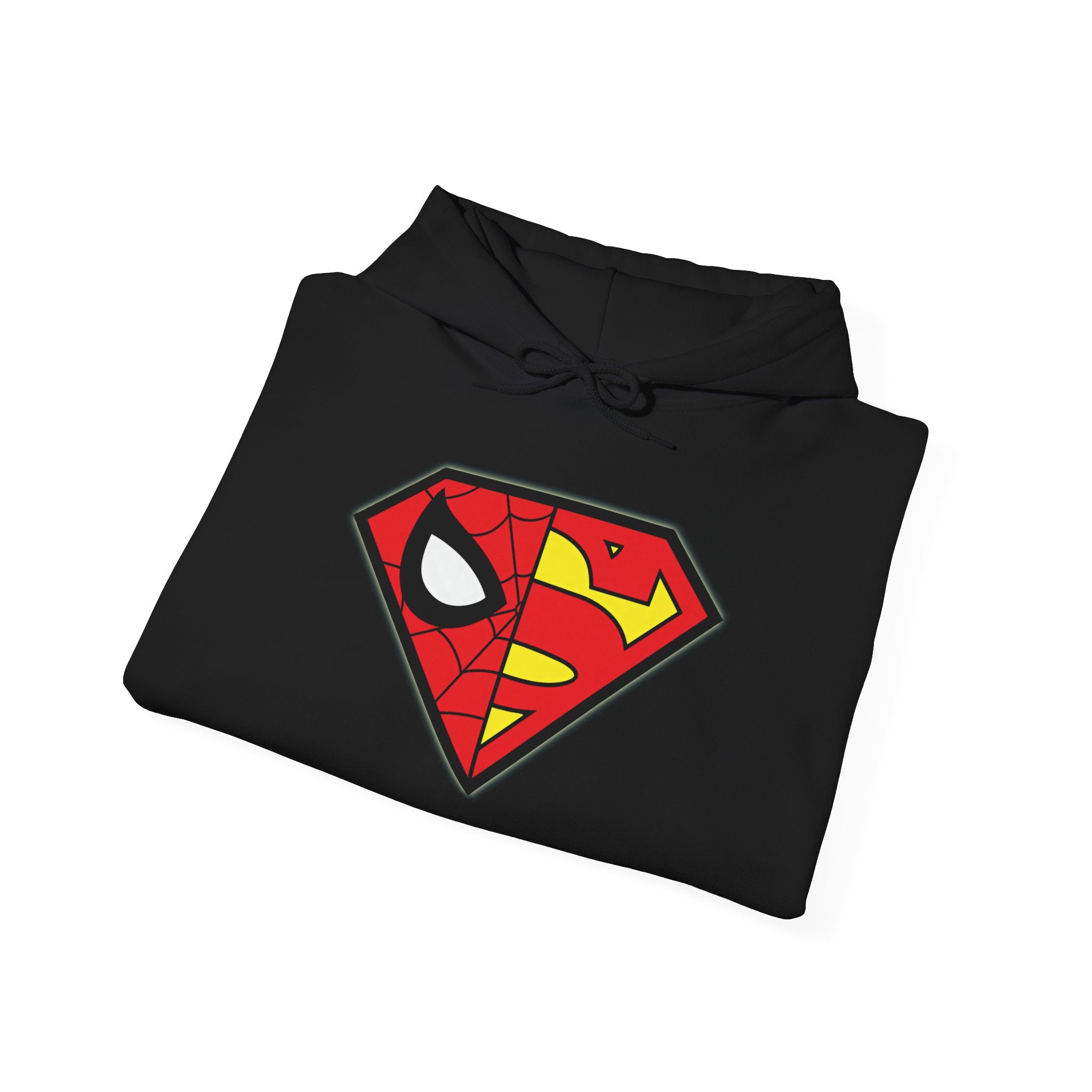 Spider-Man x Superman Logo Hoodie — Superhero Mashup Pullover