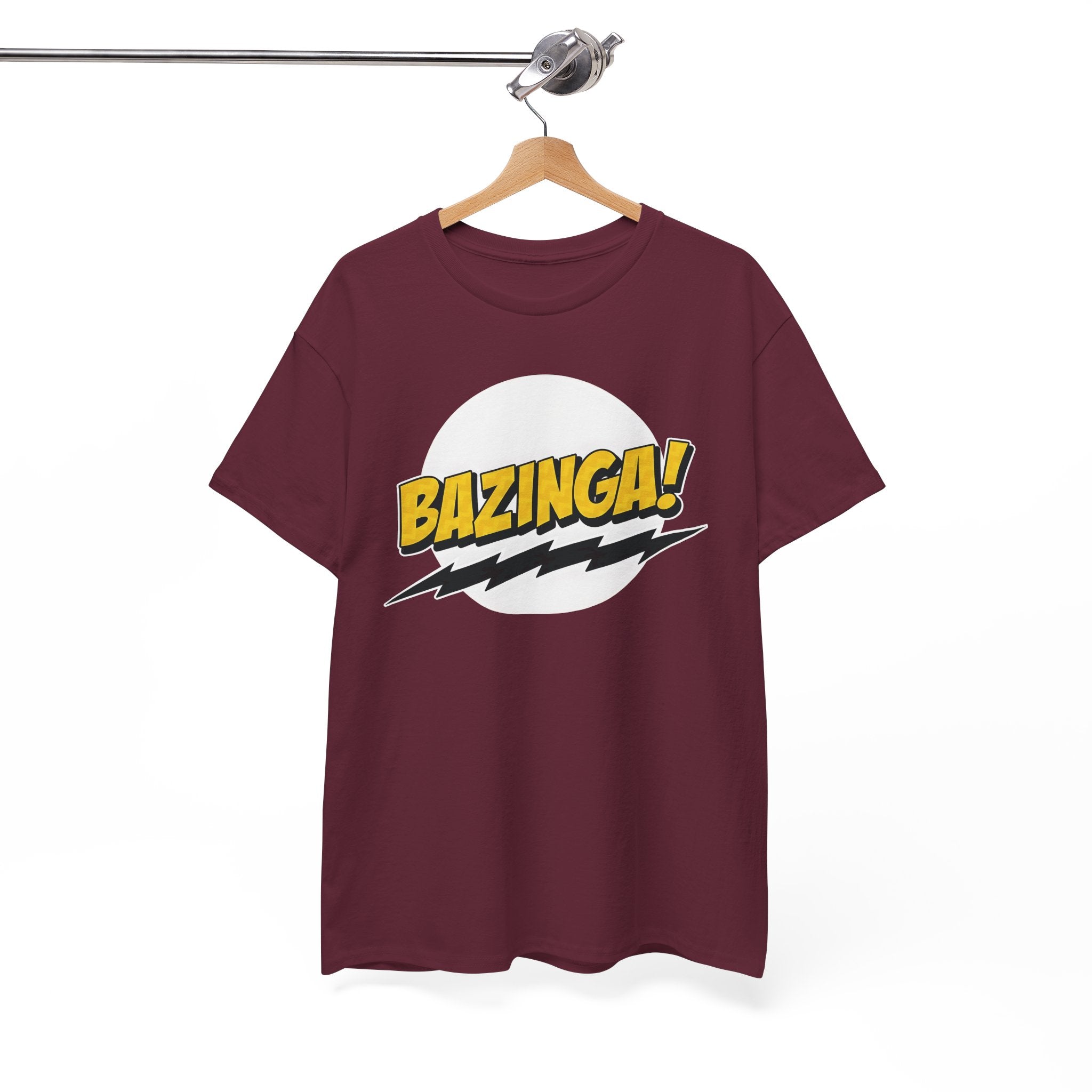 Flash Parody: A fan tribute Unisex T-shirt - DC Flash logo with Sheldon's catchphrase "Bazinga!"