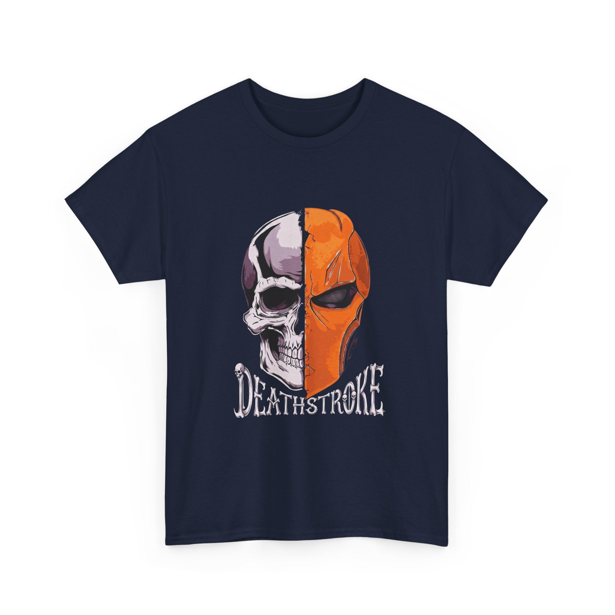 DC Deathstroke Skull Graphic T-Shirt — Slade Wilson Half-Mask Tee