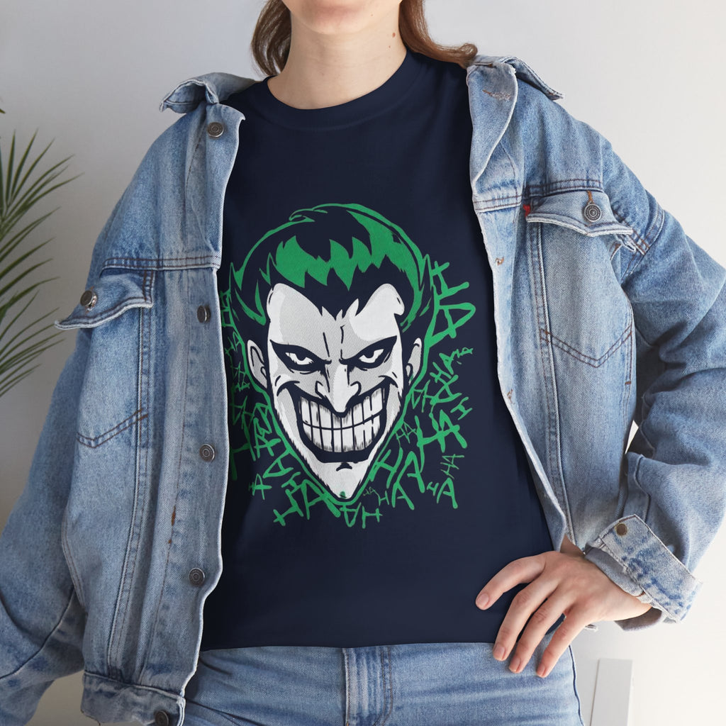 Joker Smile Graphic T-Shirt – Dark Villain Green Grin Unisex Tee