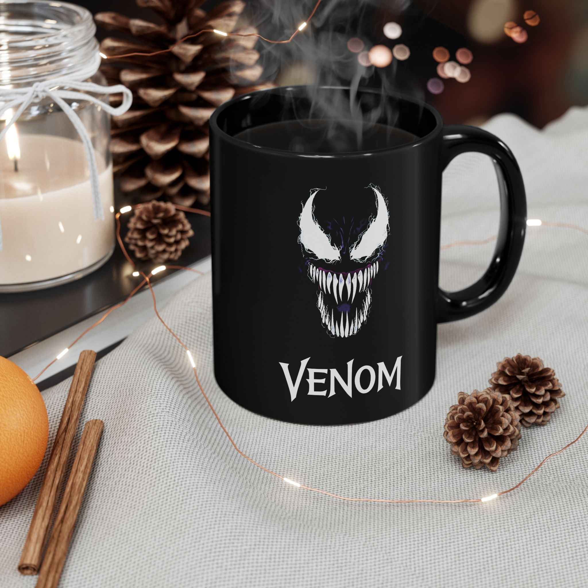 Eddie Brock Venom Symbiote Scream Black Coffee Mug
