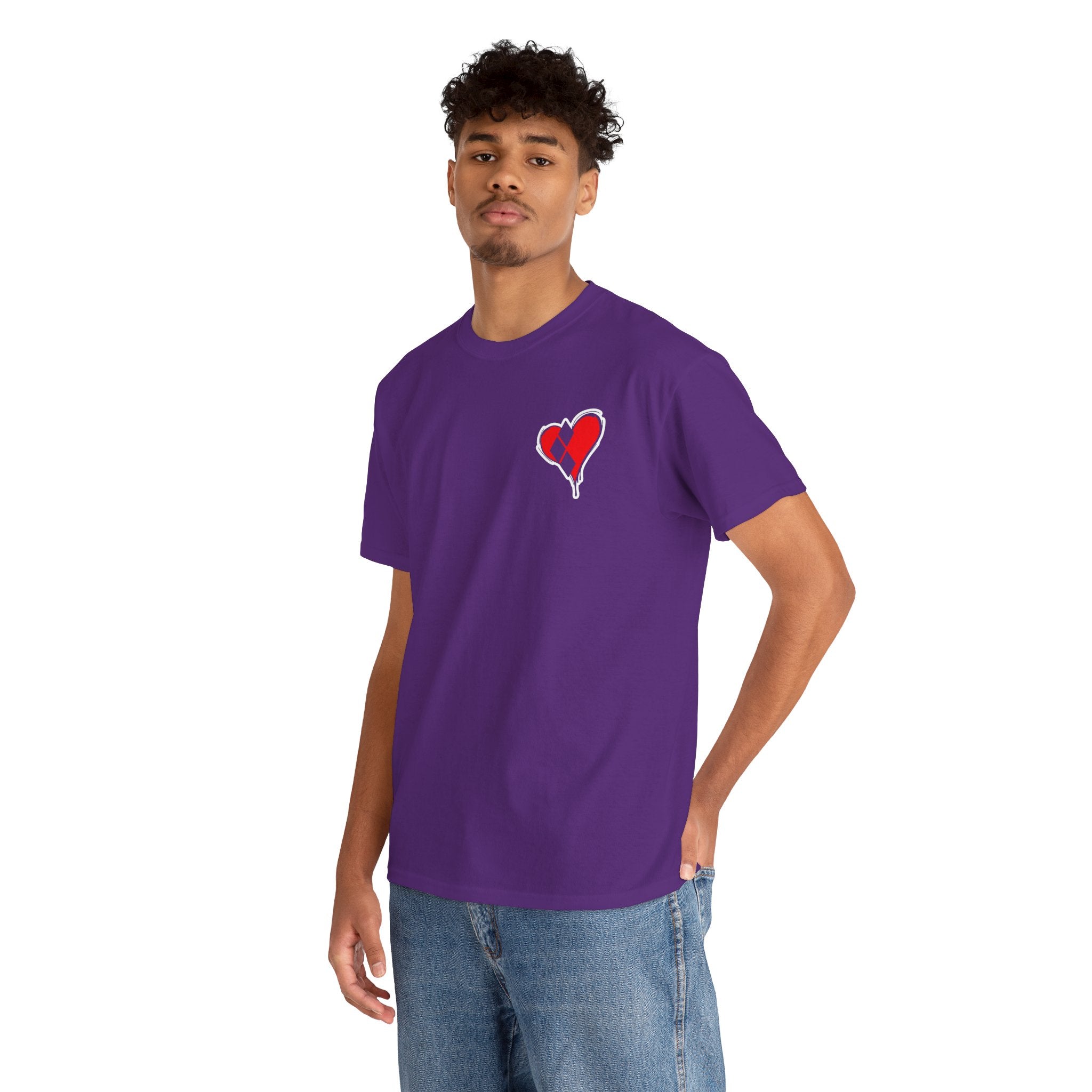 Harlequin Heart Tee — Joker-Inspired Playing Card Graphic T-Shirt