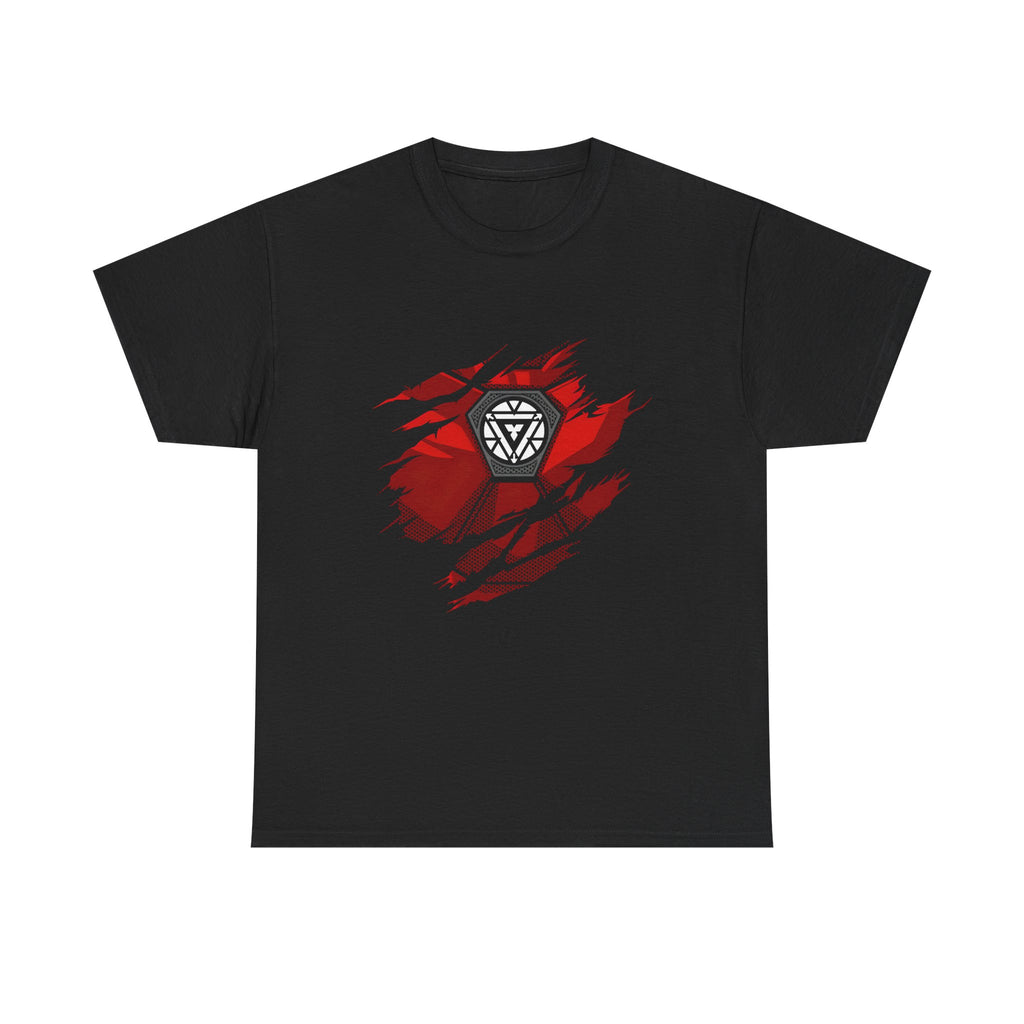 Iron Man Reactor Ripped Chest Graphic Tee — Toni Stark 2026 Tee