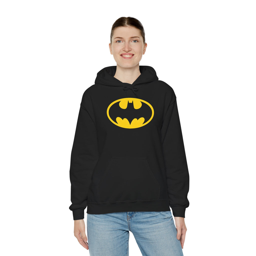 Batman Classic Logo Hoodie – Classic Yellow Bat Emblem Sweatshirt
