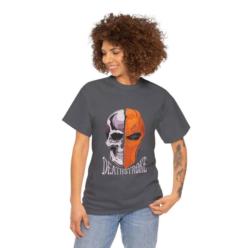 DC Deathstroke Skull Graphic T-Shirt — Slade Wilson Half-Mask Tee