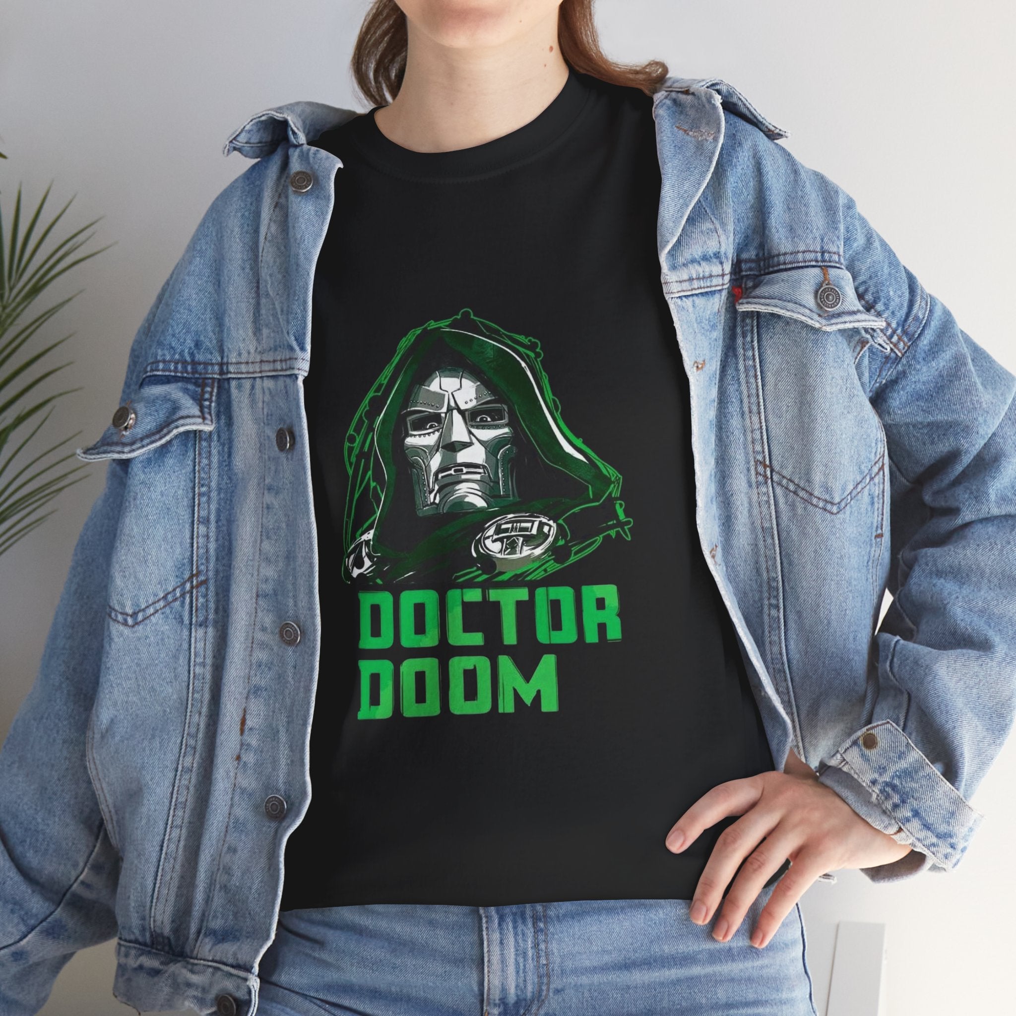 Doctor Doom Retro Green Villain Portrait T-Shirt — Avengers Graphic Tee