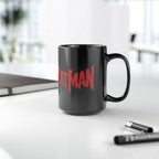 Batman Movie 2022 Red Logo Black Mug — 11oz & 15oz Ceramic Coffee Cup