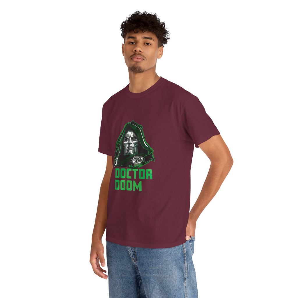 Doctor Doom Retro Green Villain Portrait T-Shirt — Avengers Graphic Tee