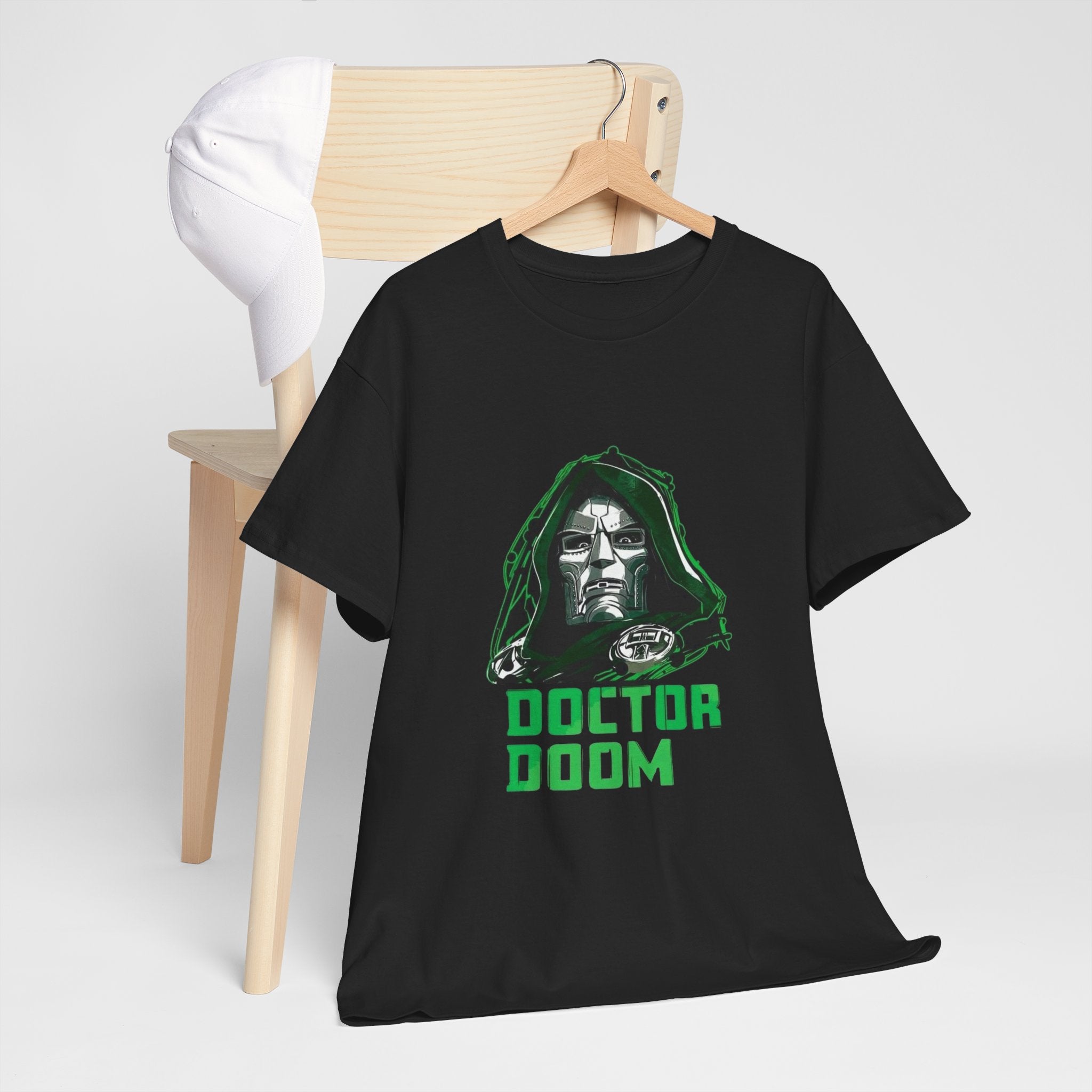 Doctor Doom Retro Green Villain Portrait T-Shirt — Avengers Graphic Tee