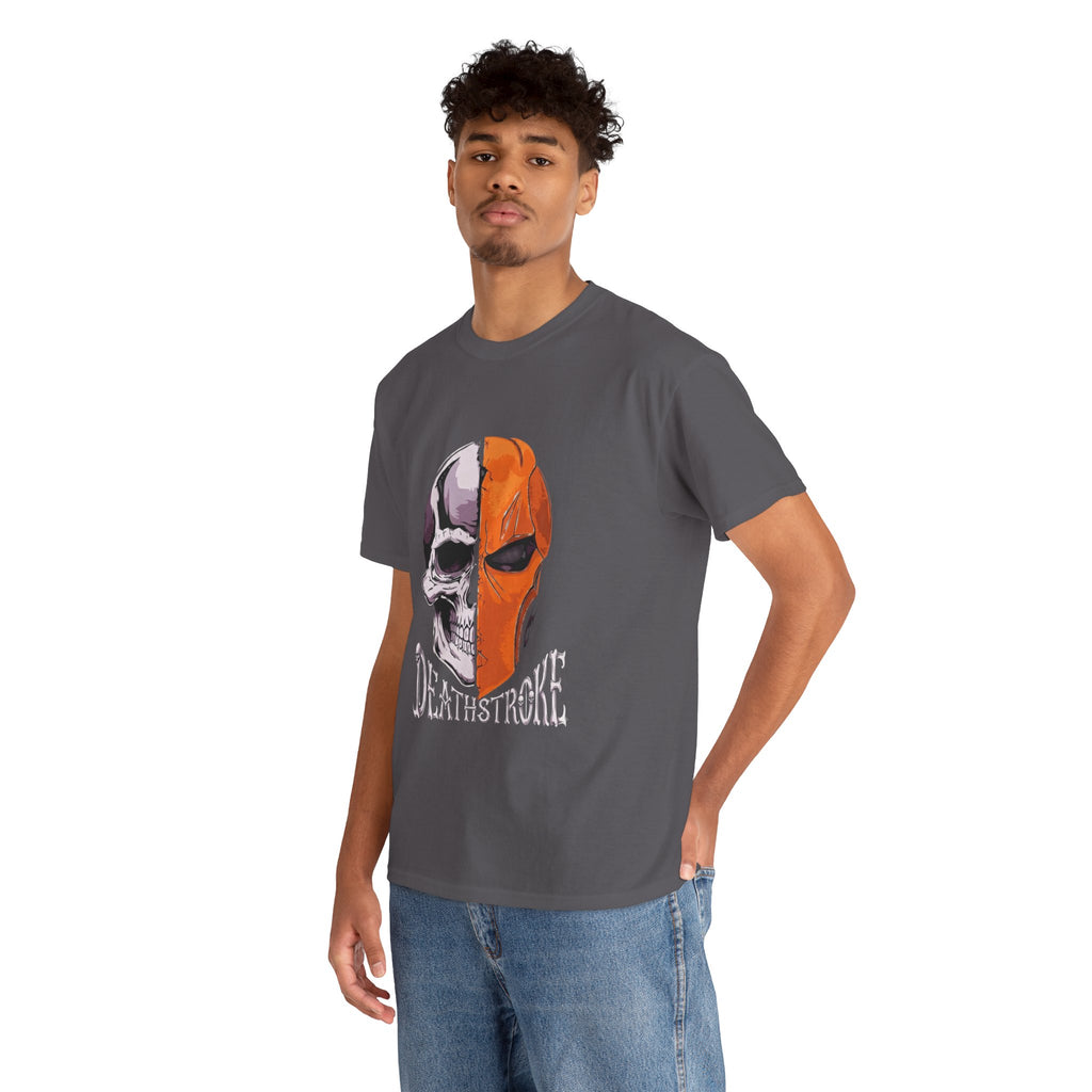 DC Deathstroke Skull Graphic T-Shirt — Slade Wilson Half-Mask Tee