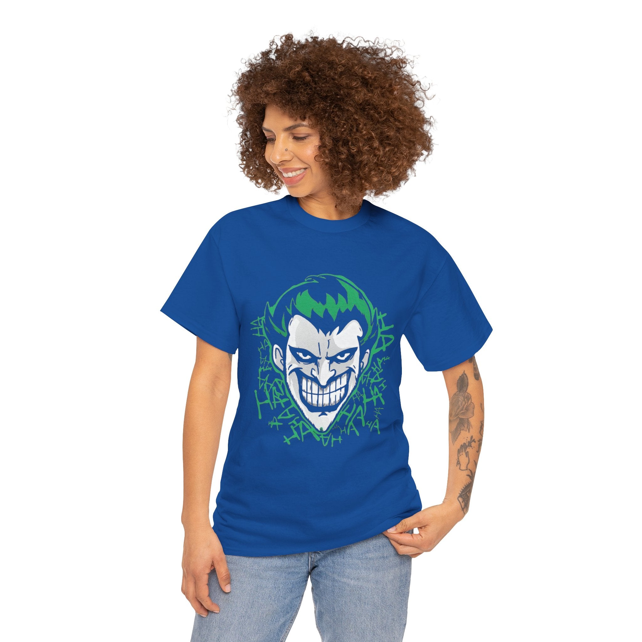 Joker Smile Graphic T-Shirt – Dark Villain Green Grin Unisex Tee