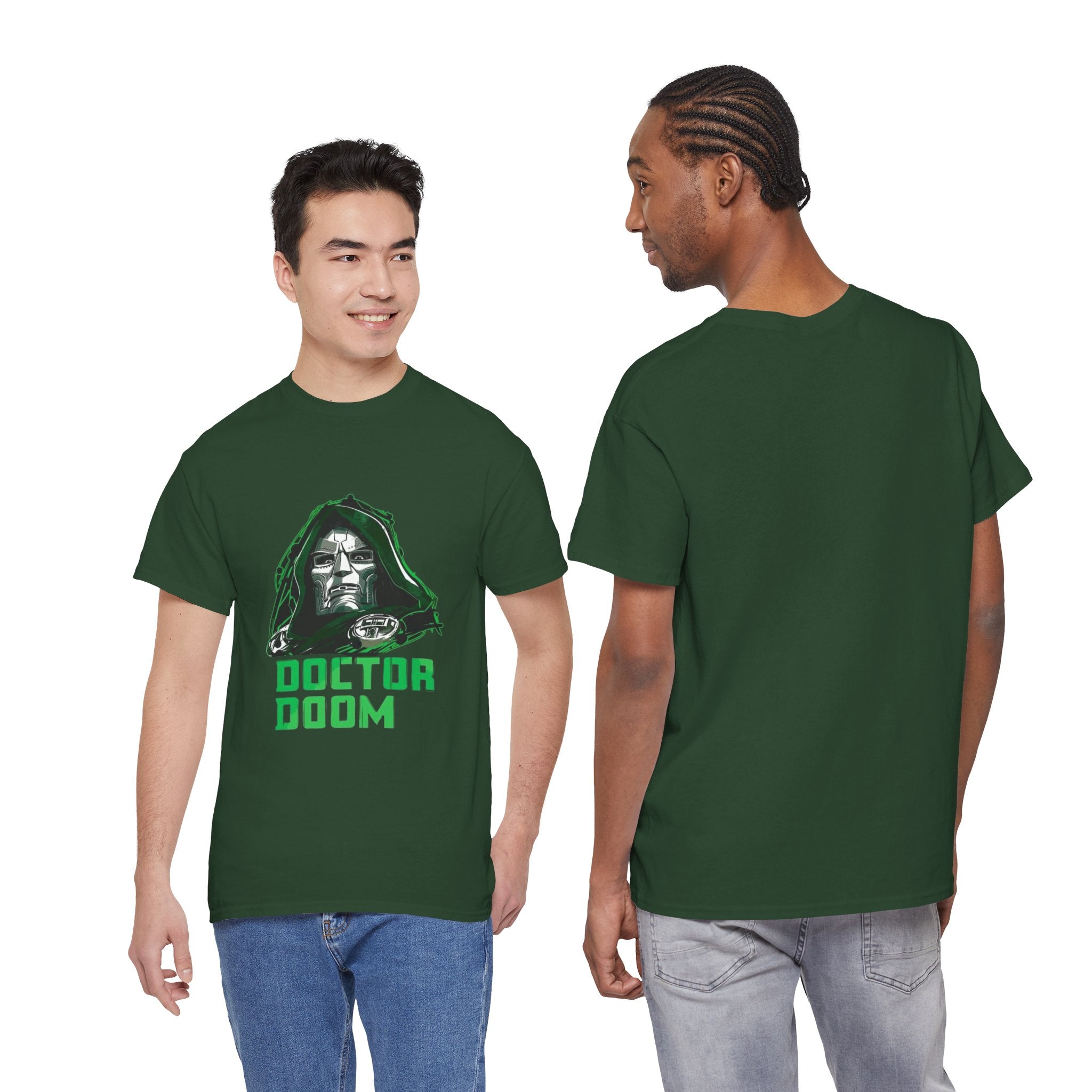 Doctor Doom Retro Green Villain Portrait T-Shirt — Avengers Graphic Tee