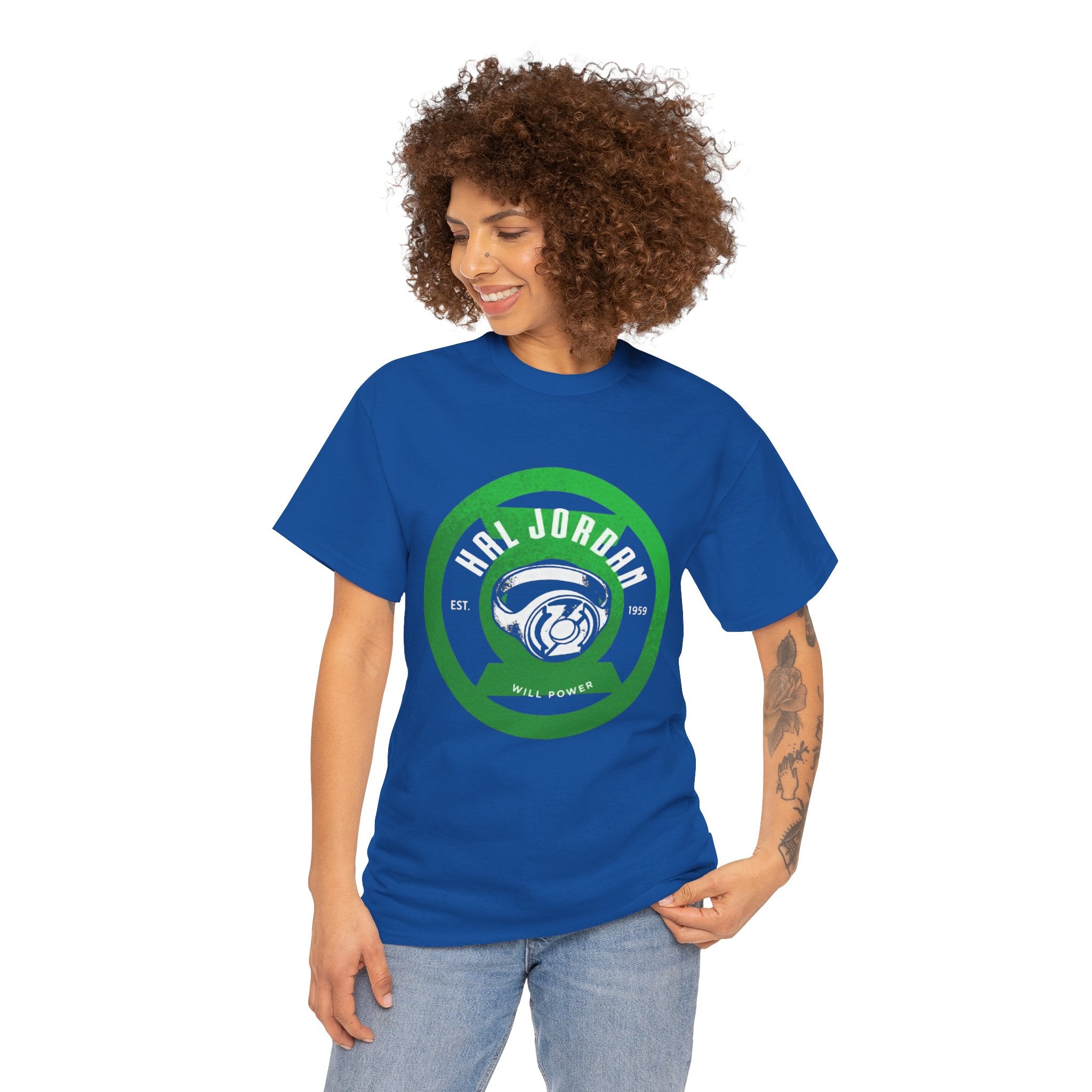 Green Lantern Hal Jordan Retro Logo Basketball T-Shirt