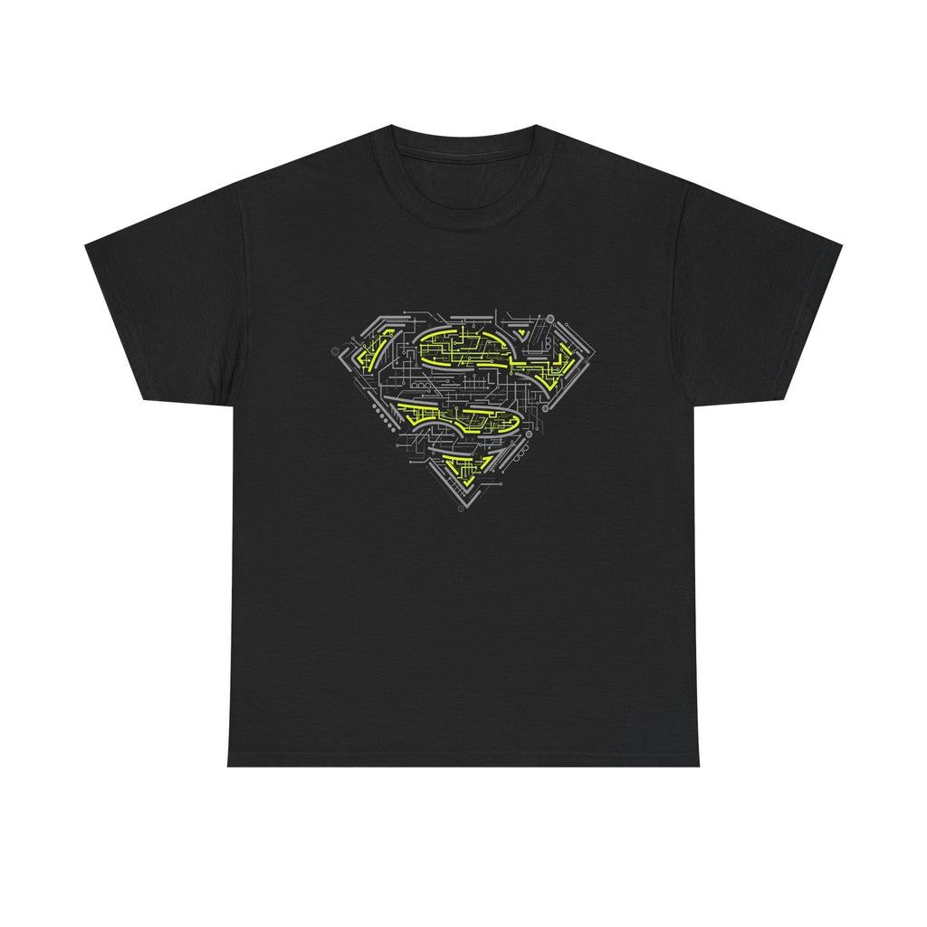 Superman Tech Shield T-Shirt — Futuristic Man of Steel Fanart Logo Tee
