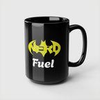 Nerd Fuel Black Morning Coffee Mug — Nerd Batman Logo 11oz/15oz