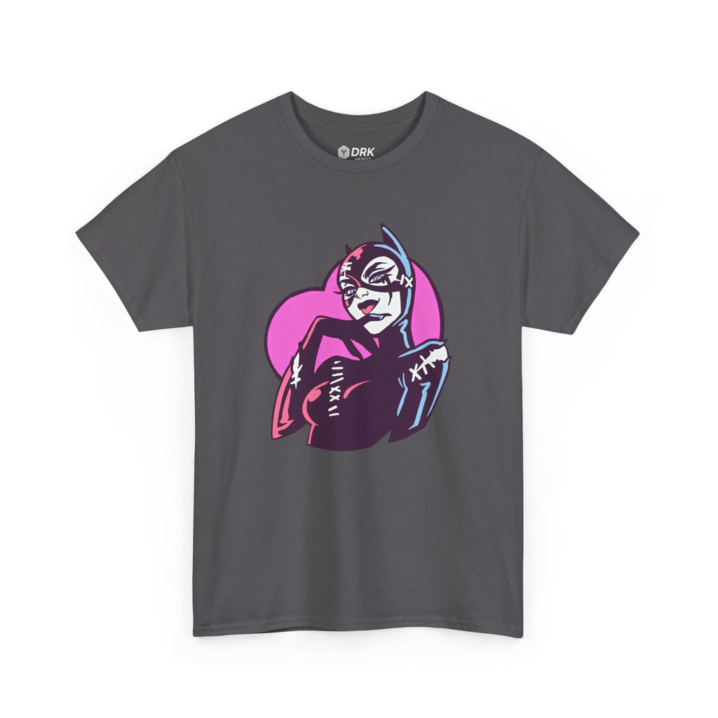 Catwoman Neon Heart Retro Comic T-Shirt — Catwoman Anti-Hero Tee