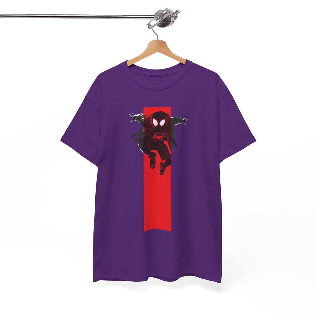 Marvel Miles Morales Spider-Man T-Shirt – Red Vertical Stripe Design | Premium Superhero Tee for Fans
