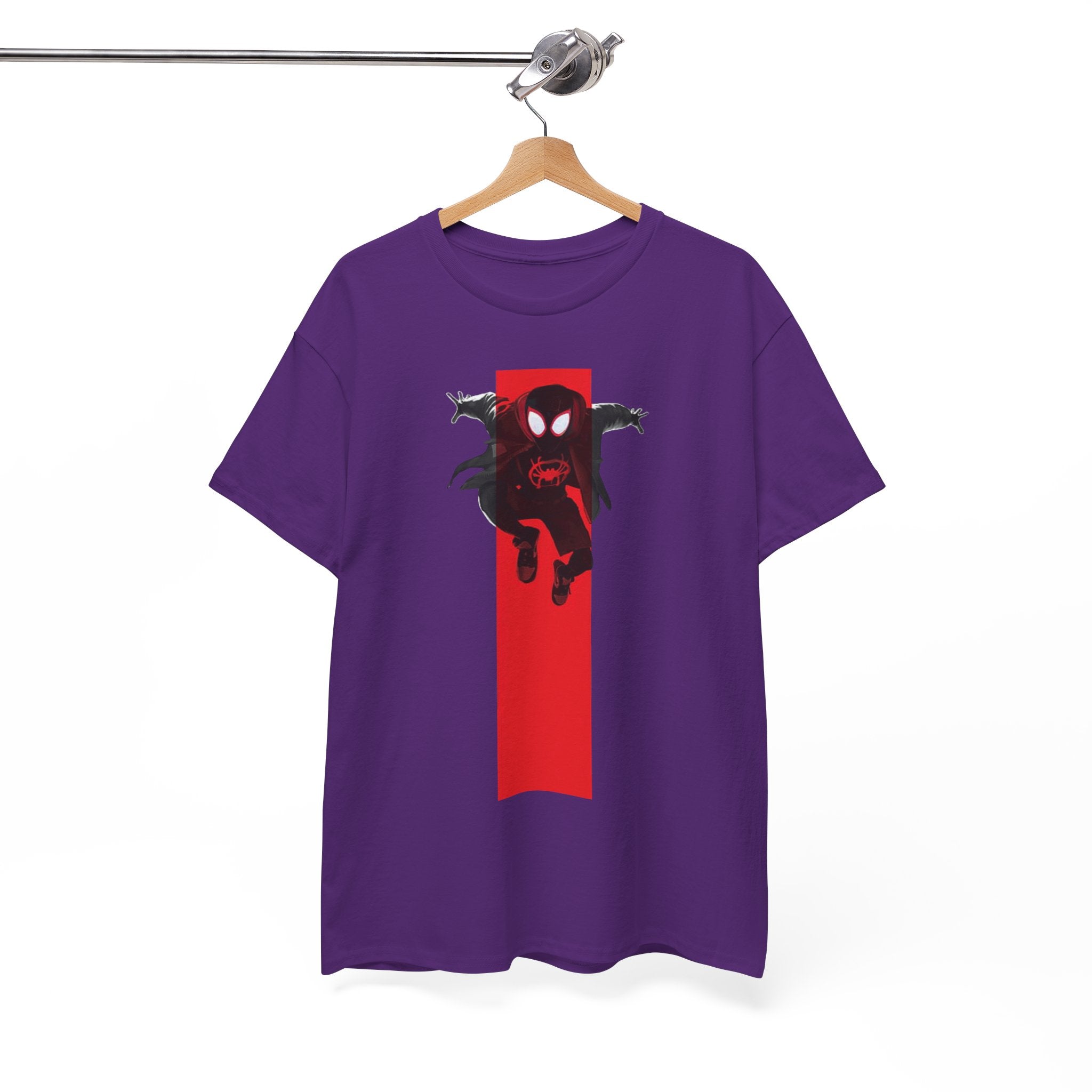 Marvel Miles Morales Spider-Man T-Shirt – Red Vertical Stripe Design | Premium Superhero Tee for Fans