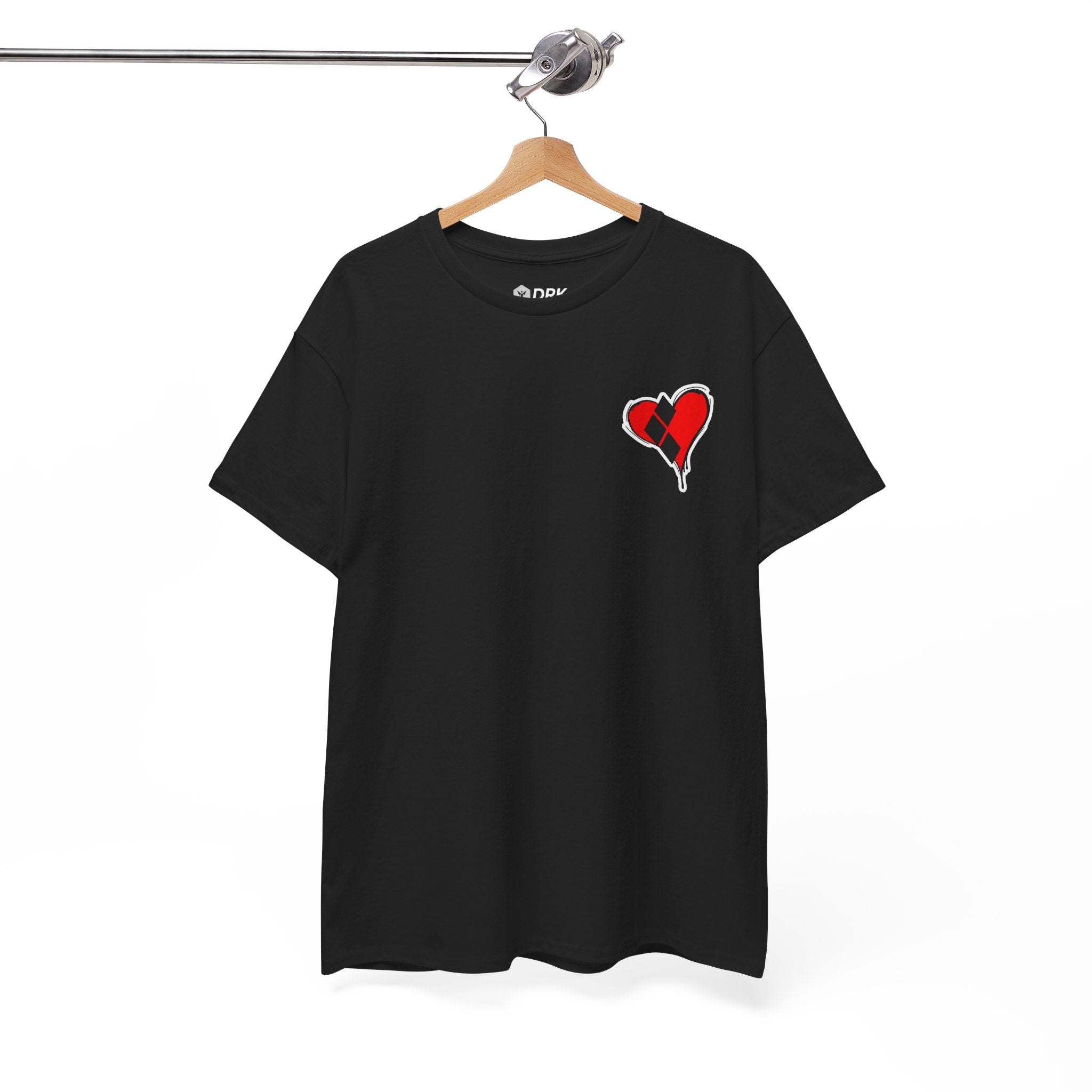 Harlequin Heart Tee — Joker-Inspired Playing Card Graphic T-Shirt