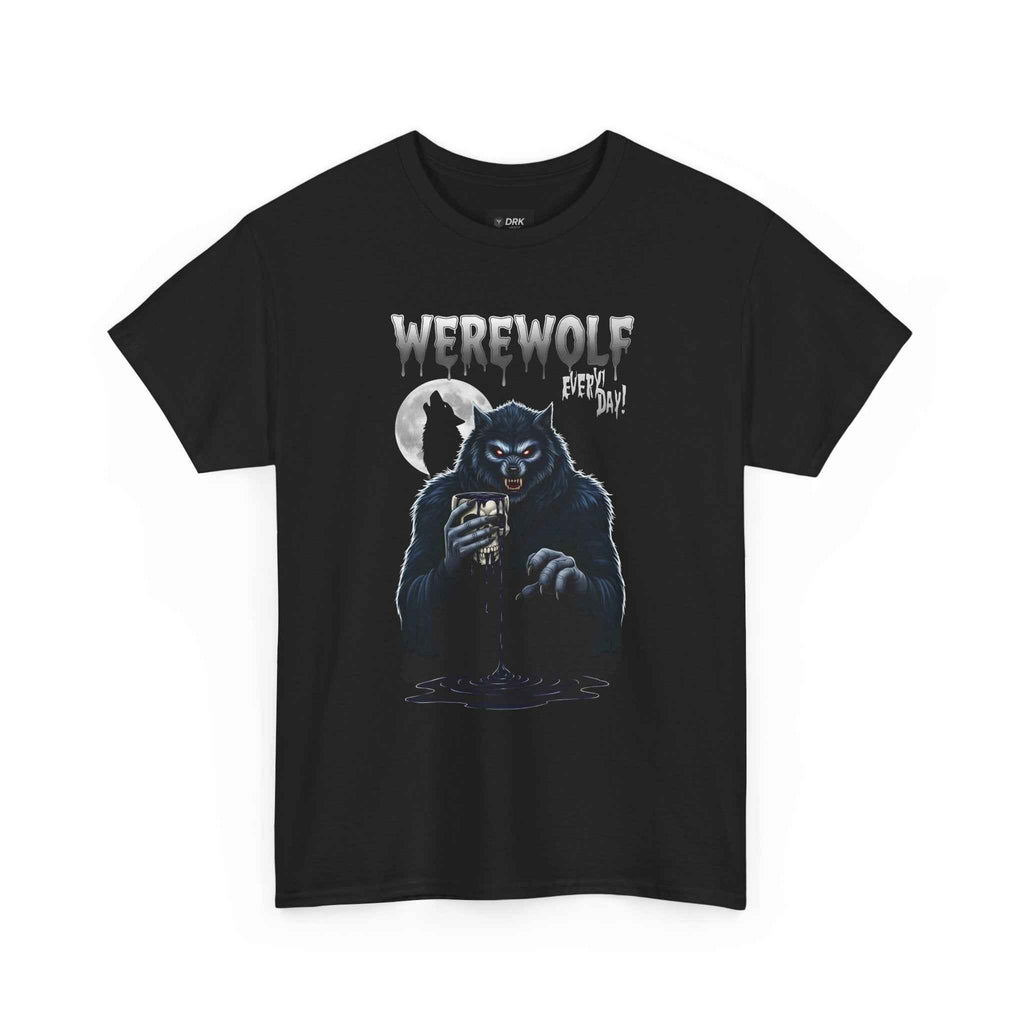 Howling Werewolf Heavy Cotton Tee: Spooky Halloween Costume Top