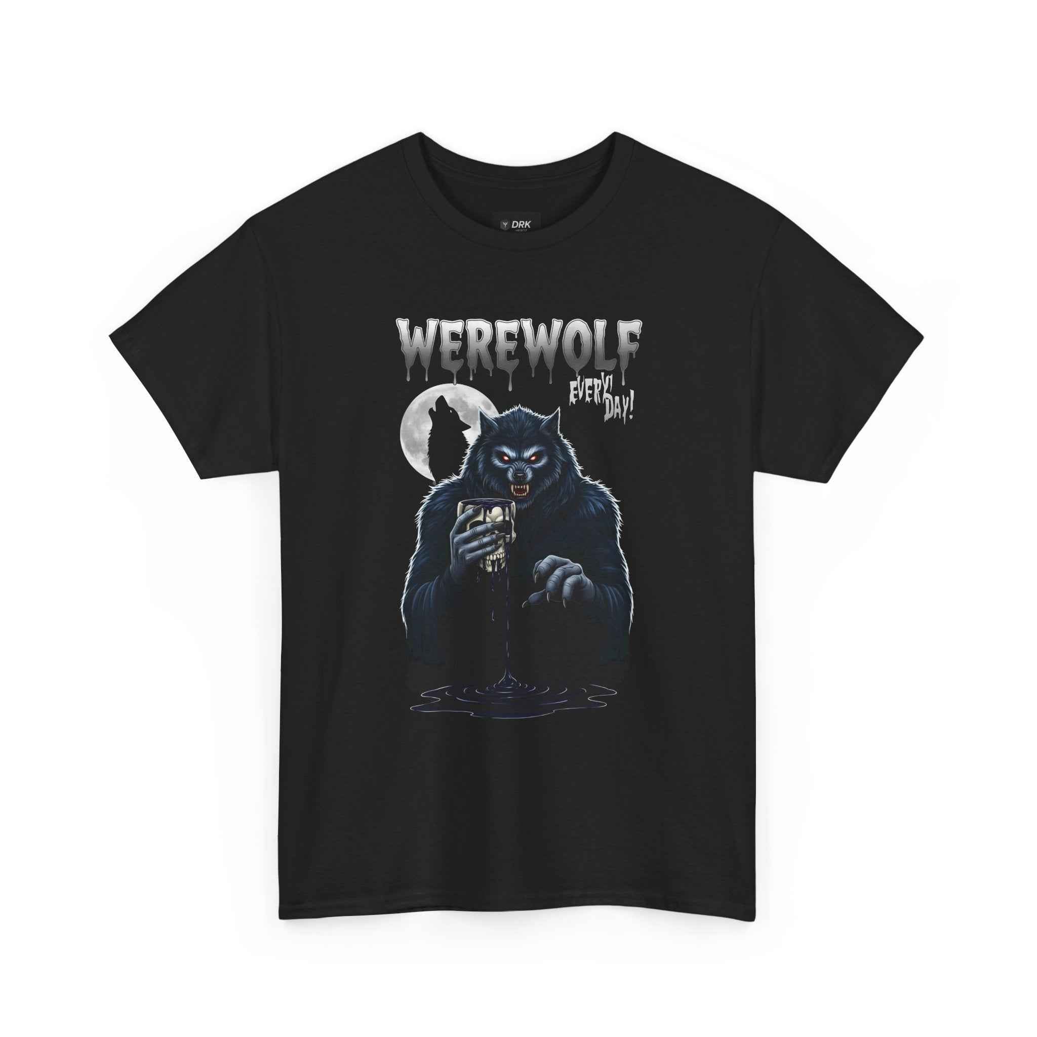 Howling Werewolf Heavy Cotton Tee: Spooky Halloween Costume Top