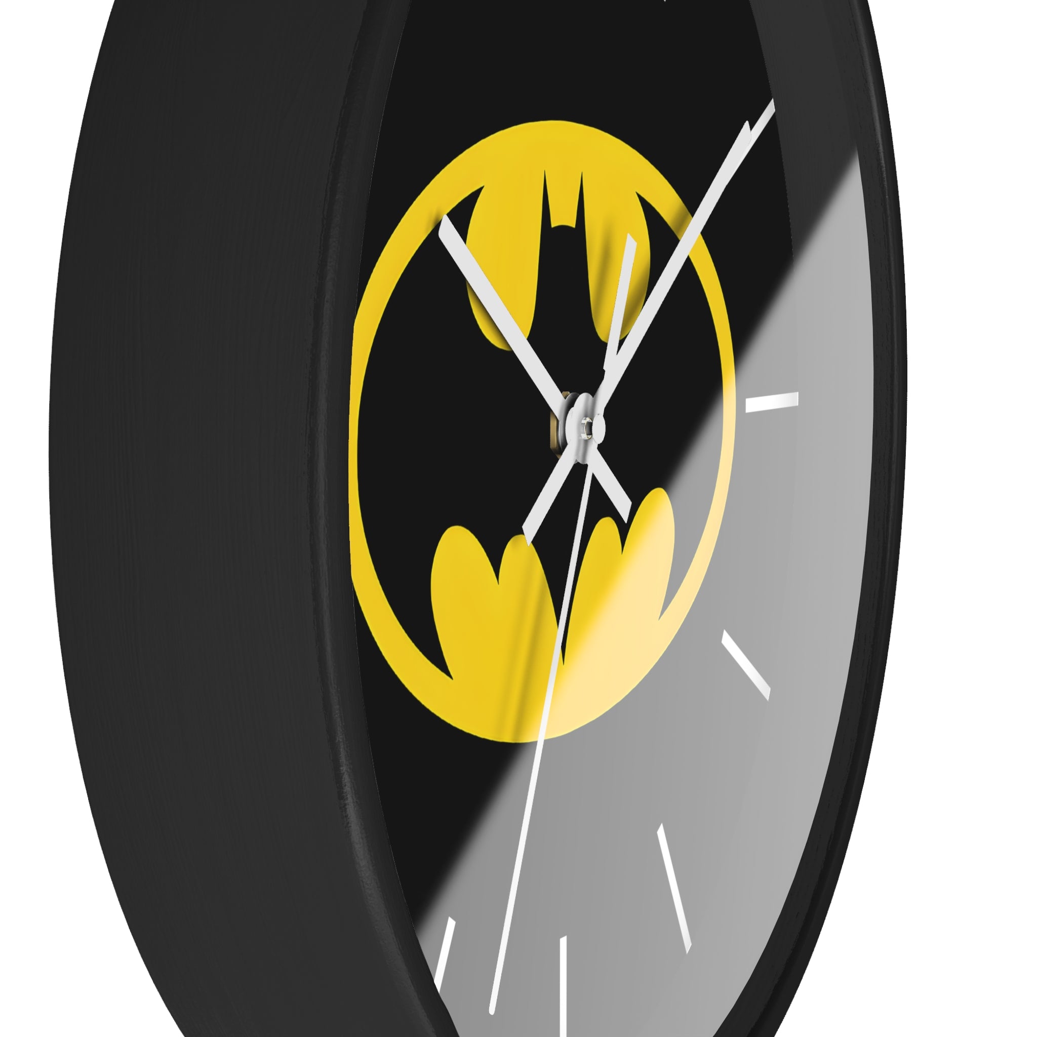 Batman Logo Wall Clock — Black & Yellow Superhero Decor