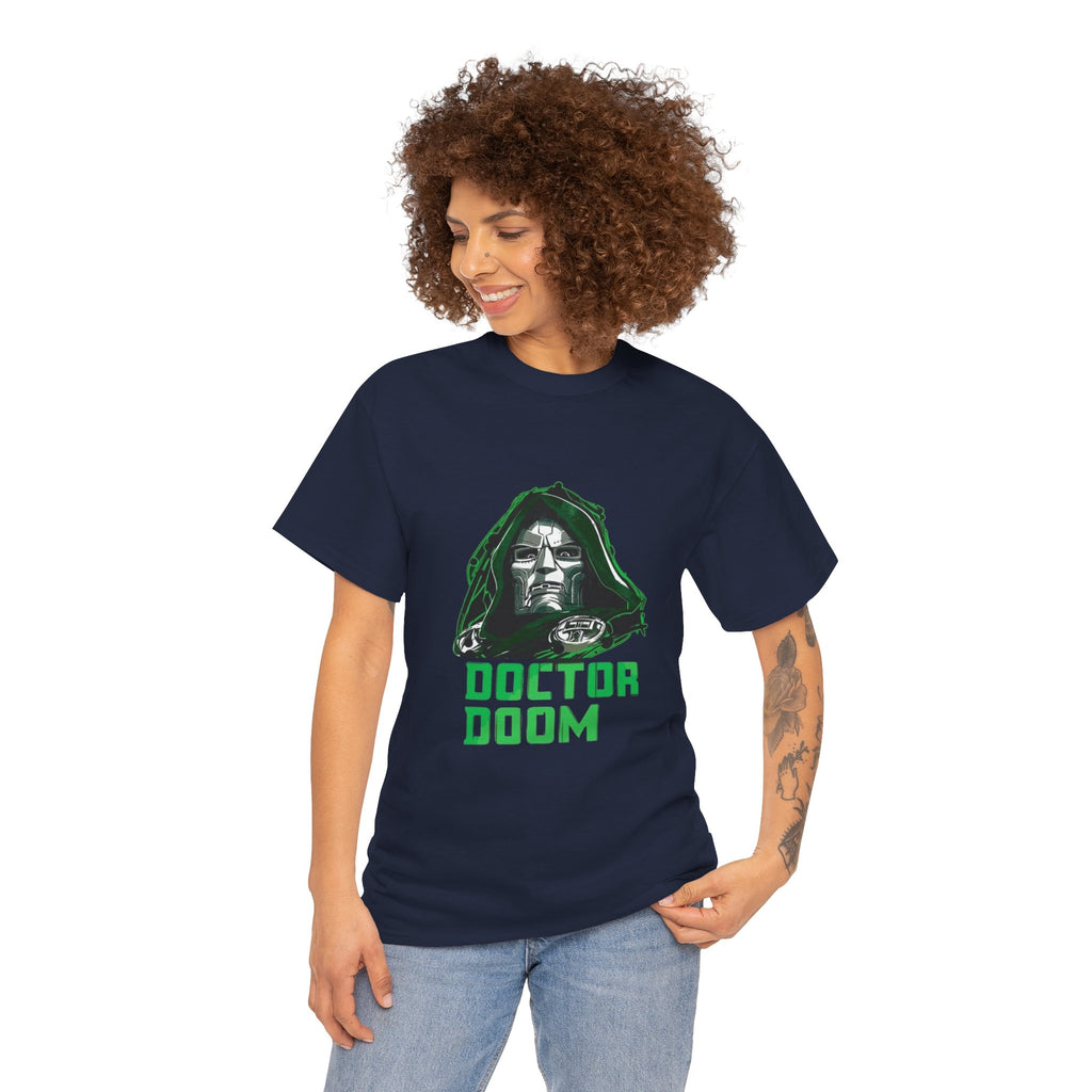 Doctor Doom Retro Green Villain Portrait T-Shirt — Avengers Graphic Tee