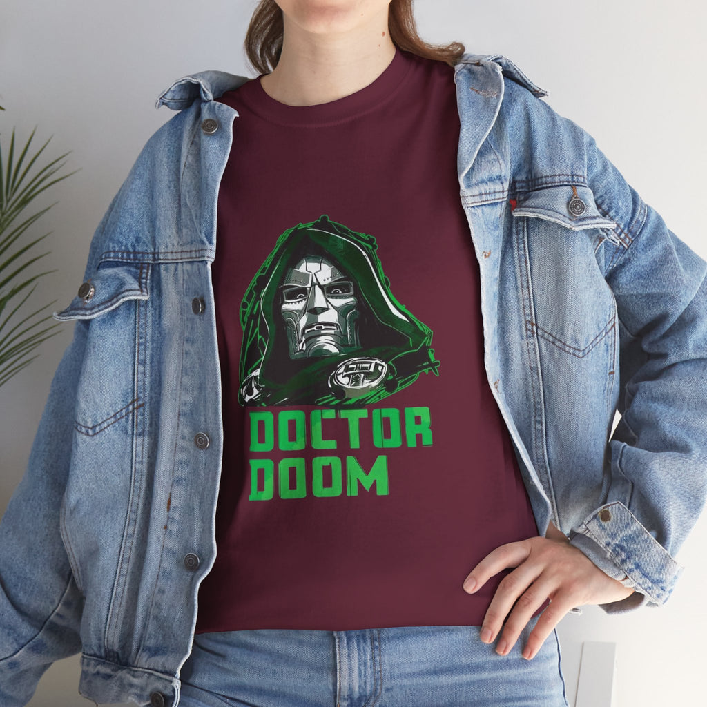 Doctor Doom Retro Green Villain Portrait T-Shirt — Avengers Graphic Tee