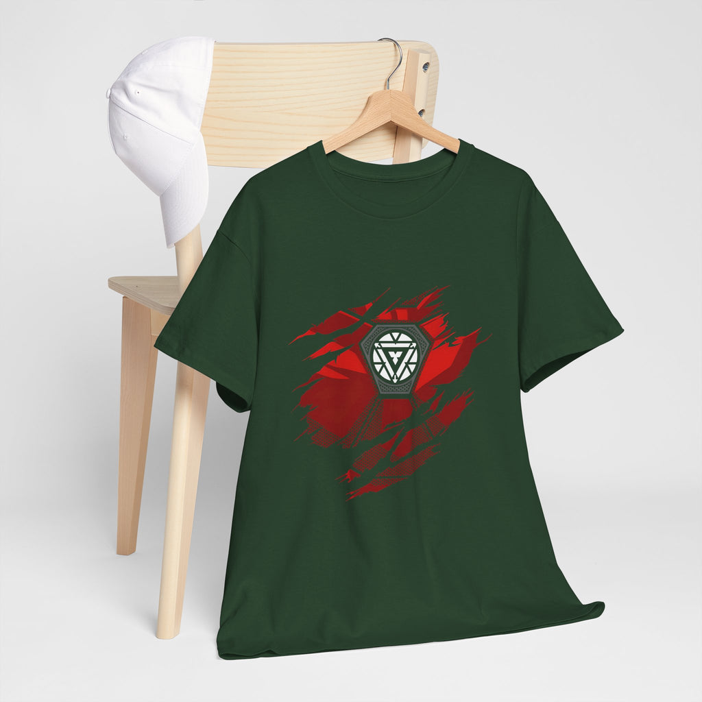 Iron Man Reactor Ripped Chest Graphic Tee — Toni Stark 2026 Tee