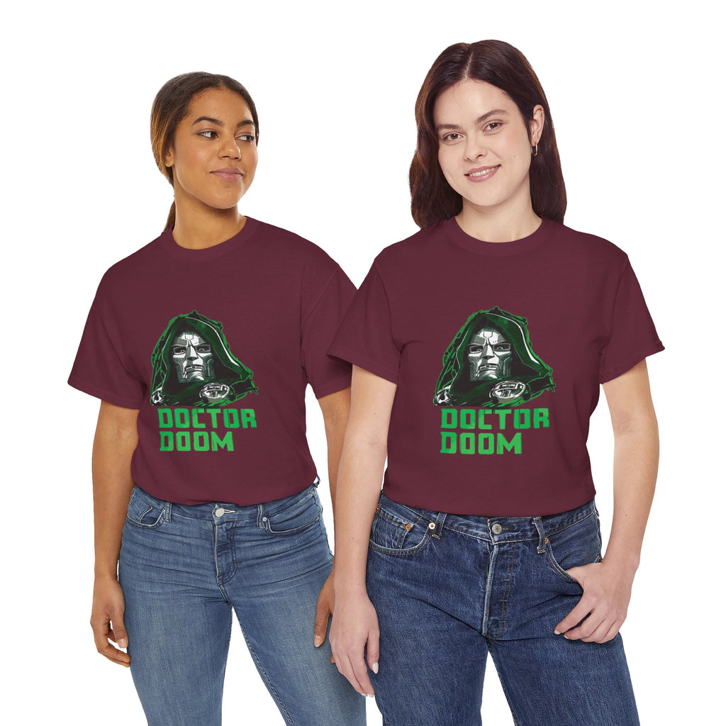 Doctor Doom Retro Green Villain Portrait T-Shirt — Avengers Graphic Tee