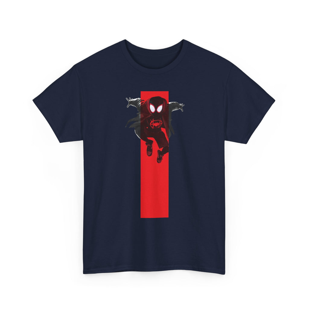 Marvel Miles Morales Spider-Man T-Shirt – Red Vertical Stripe Design | Premium Superhero Tee for Fans