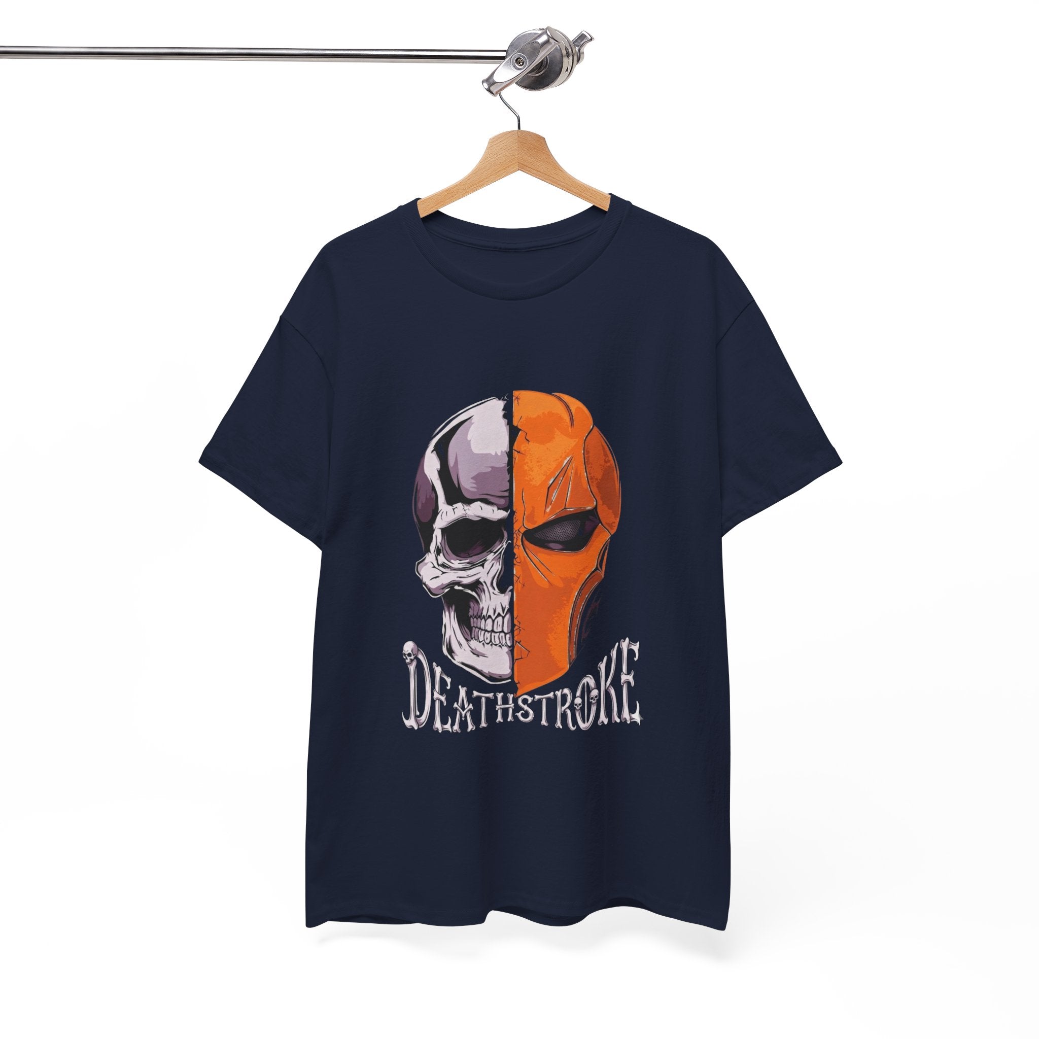 DC Deathstroke Skull Graphic T-Shirt — Slade Wilson Half-Mask Tee