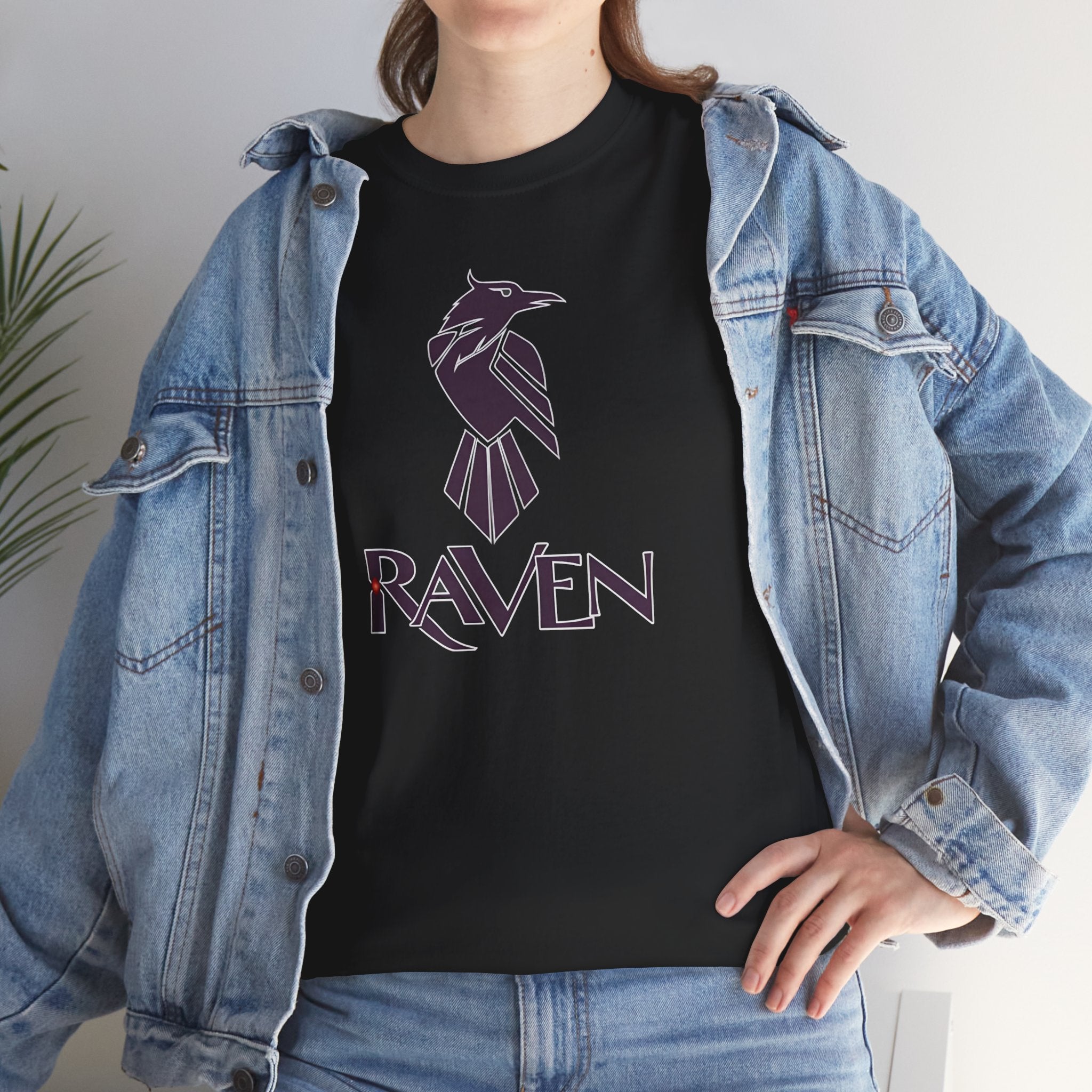 Teen Titans Raven Graphic Tee — Purple Geometric Raven Shirt