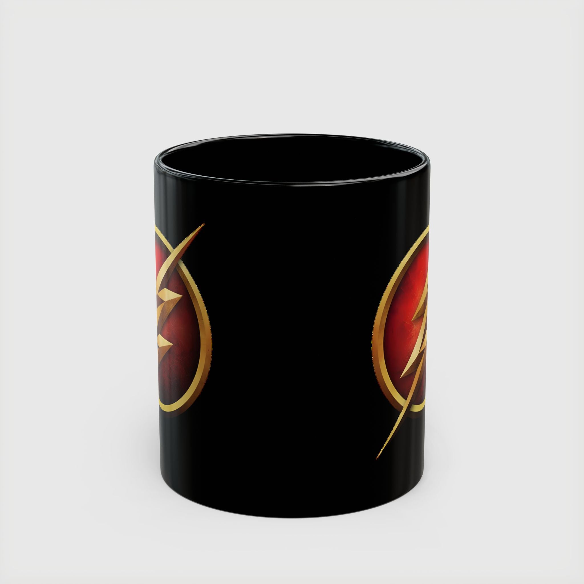 Classic DC Flash Lightning Bolt Mug - Scarlet Speedster Black Coffee Mug-  11oz & 15oz Speed Force Drinkware