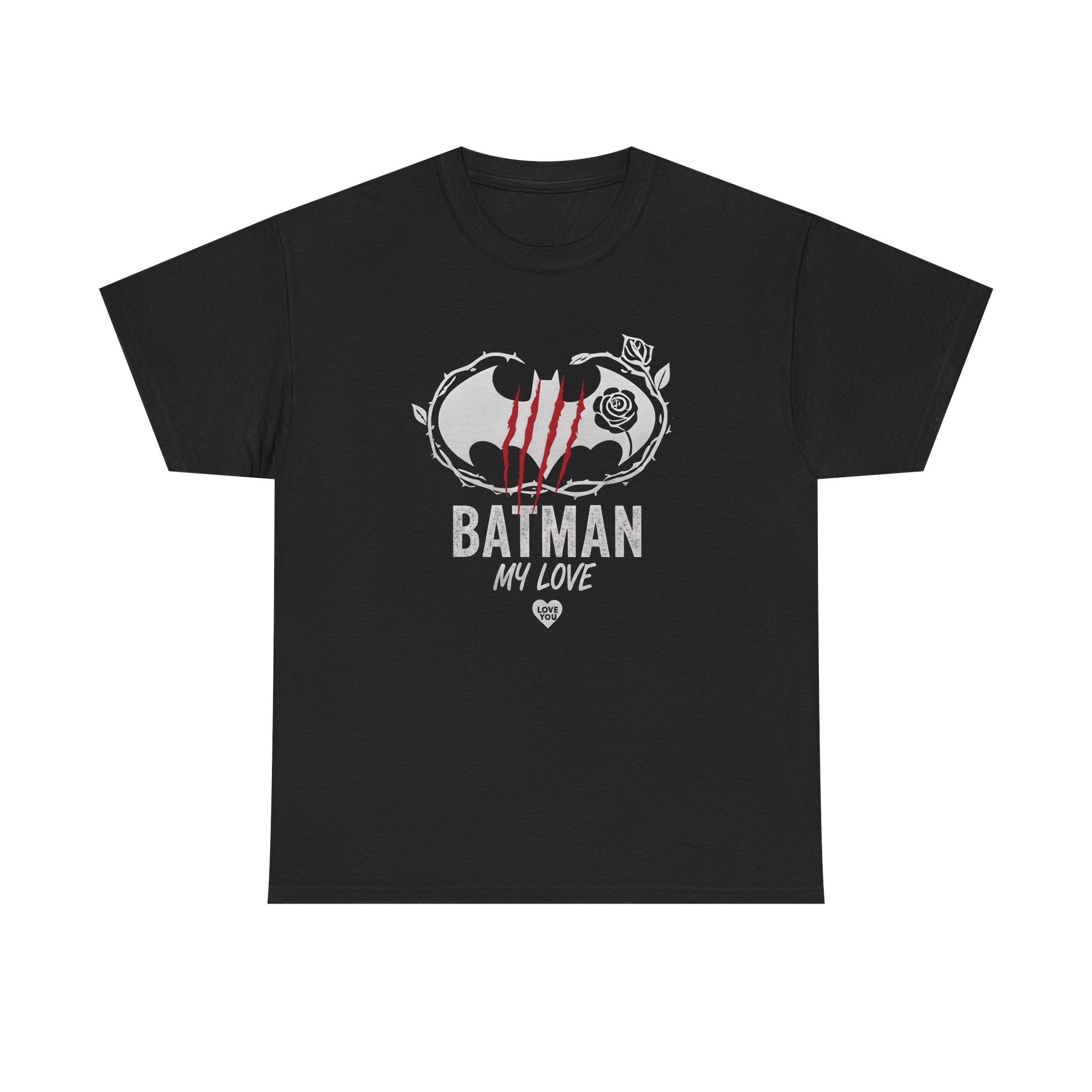 DC Batman "My Love" Heart Logo T-Shirt — Romantic Valentine’s Gift for Partners