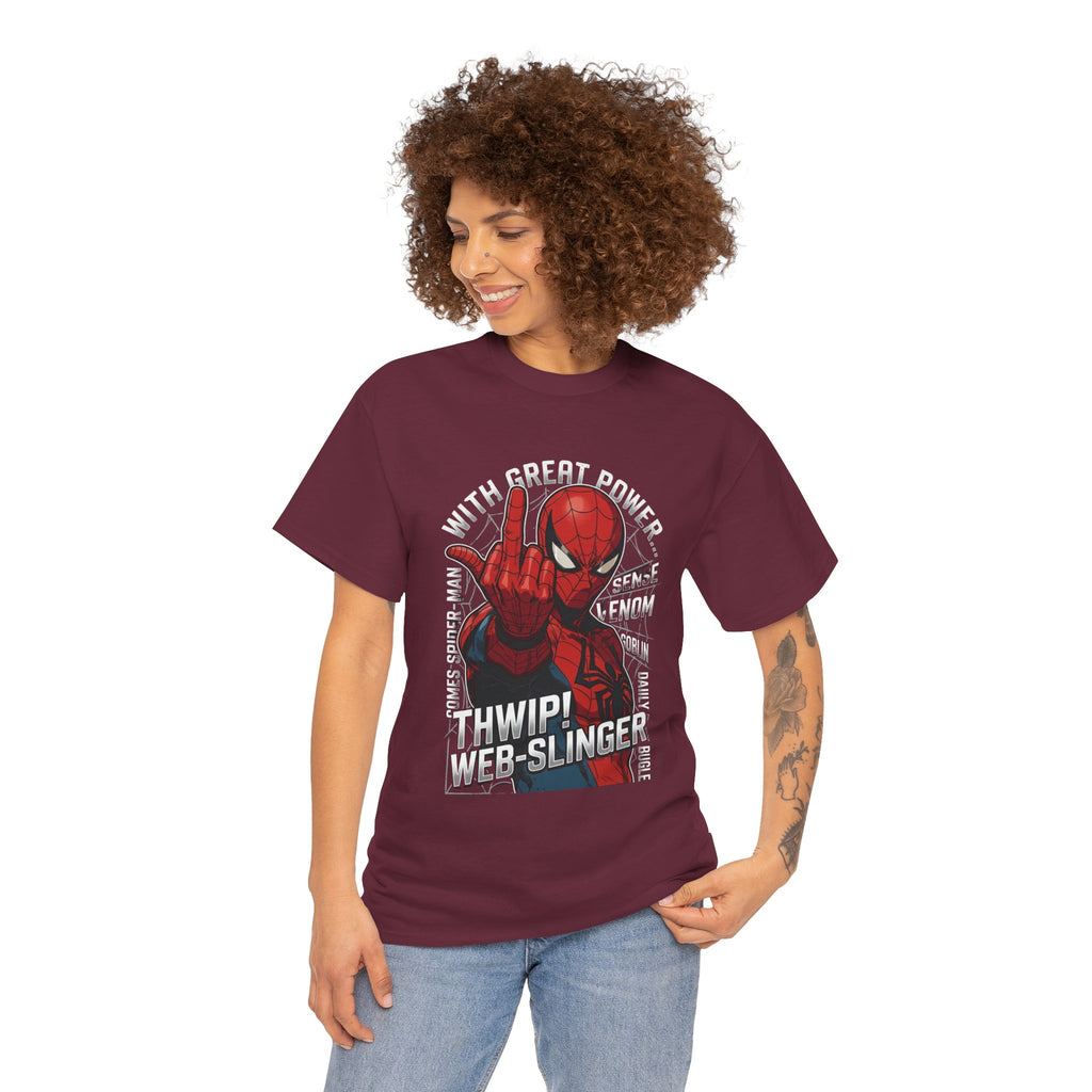 Marvel Spider-Man 'Gives the Finger' Comic Tee — Web-Slinger Graphic T-Shirt